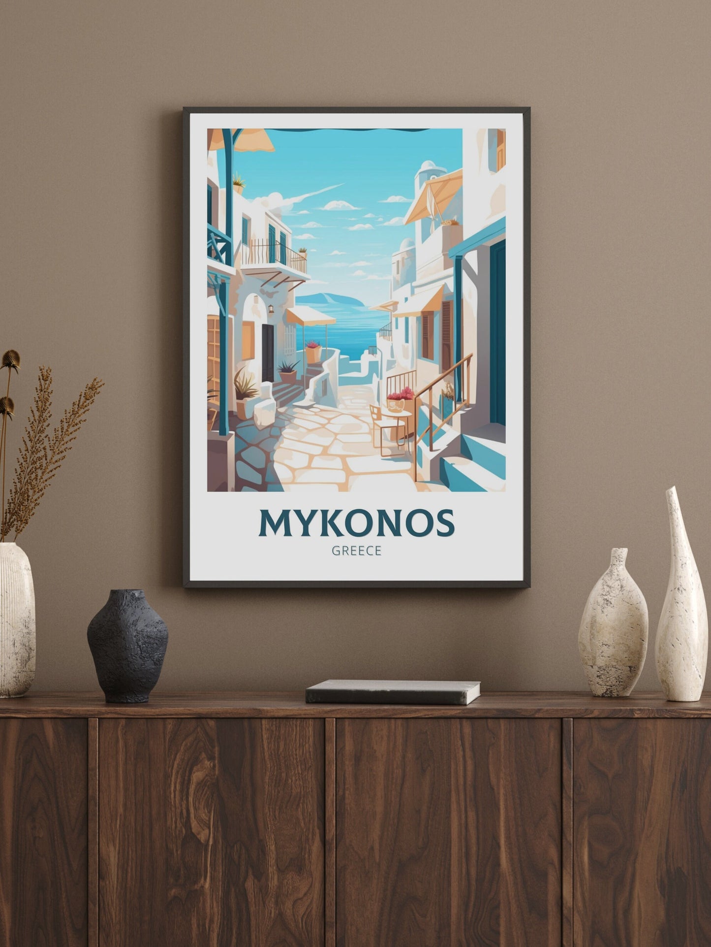 Mykonos Travel Poster | Mykonos Illustration | Mykonos Wall Art | Mykonos Poster | Greece Poster| Greece Home Décor | Mykonos Print | ID 203