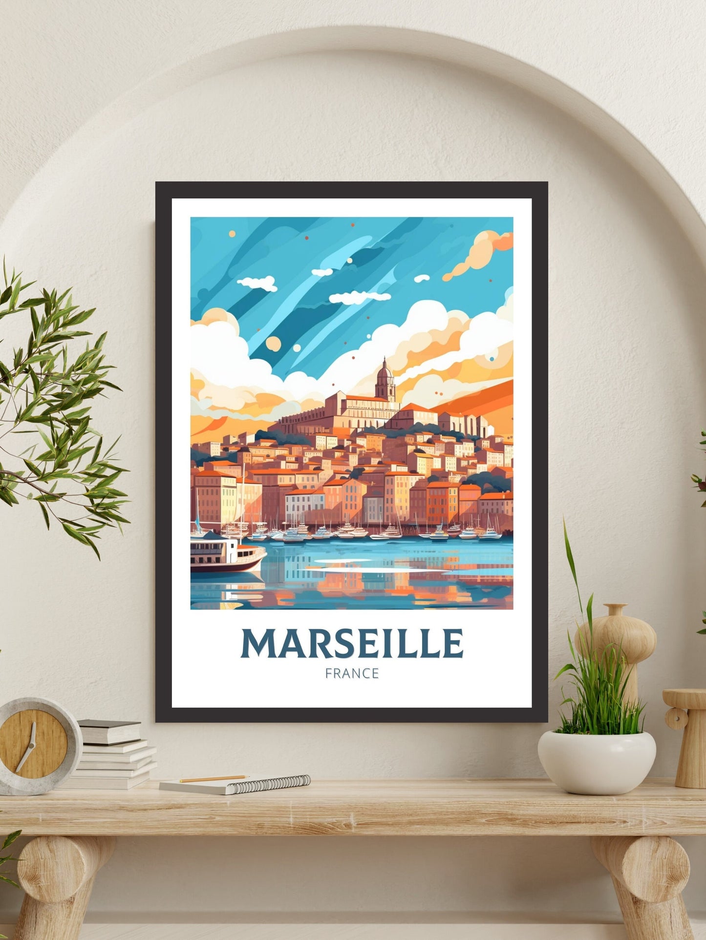 Marseille Travel Poster | Marseille Illustration | Marseille Wall Art | France Poster | Marseille Home Décor | Marseille Print | ID 199