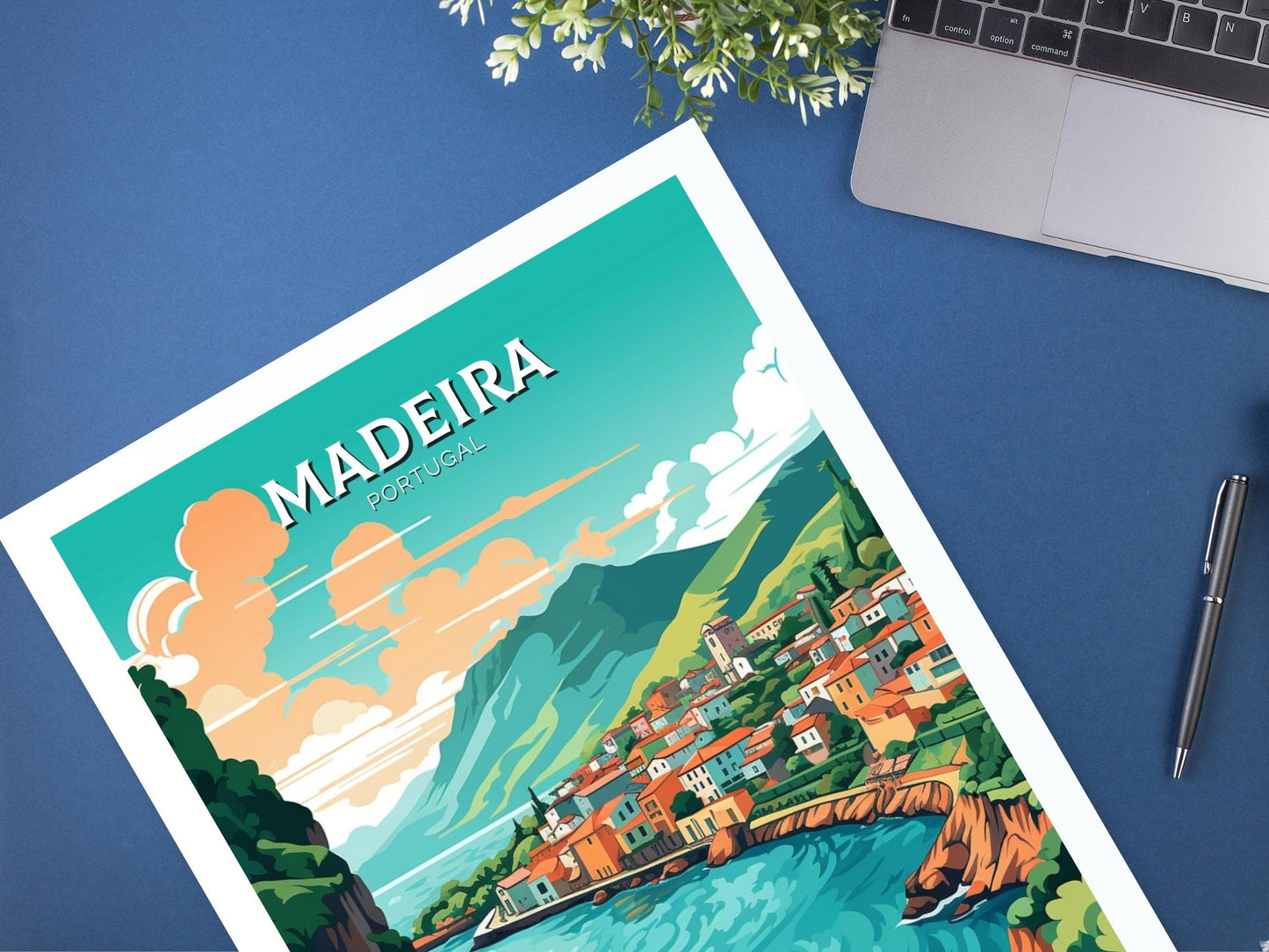 Madeira Travel Poster | Madeira Illustration | Madeira Wall Art | Portugal Poster | Madeira Travel Print | Madeira Art Poster | ID 212