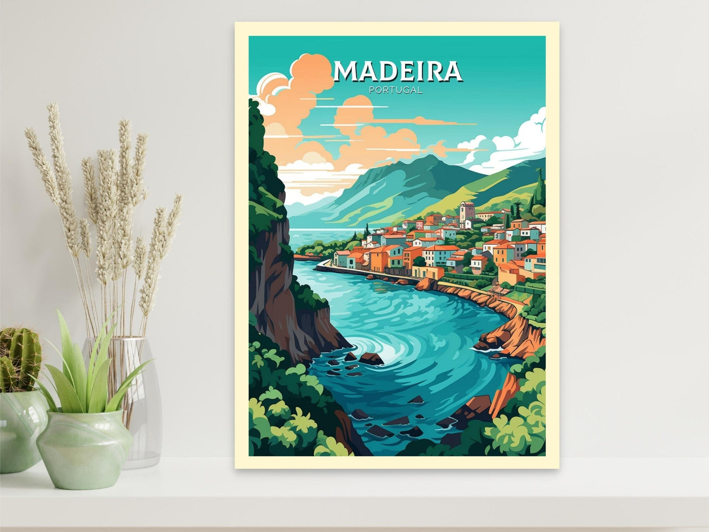 Madeira Travel Poster | Madeira Illustration | Madeira Wall Art | Portugal Poster | Madeira Travel Print | Madeira Art Poster | ID 212