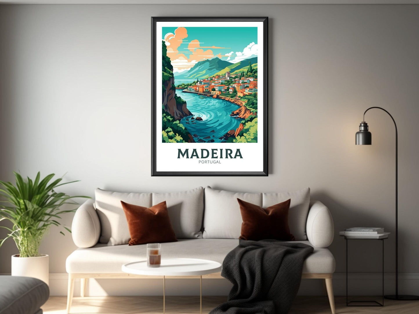 Madeira Travel Print | Madeira Illustration | Madeira Wall Art | Portugal Home Décor | Madeira Travel Poster | Madeira Art Poster | ID 213