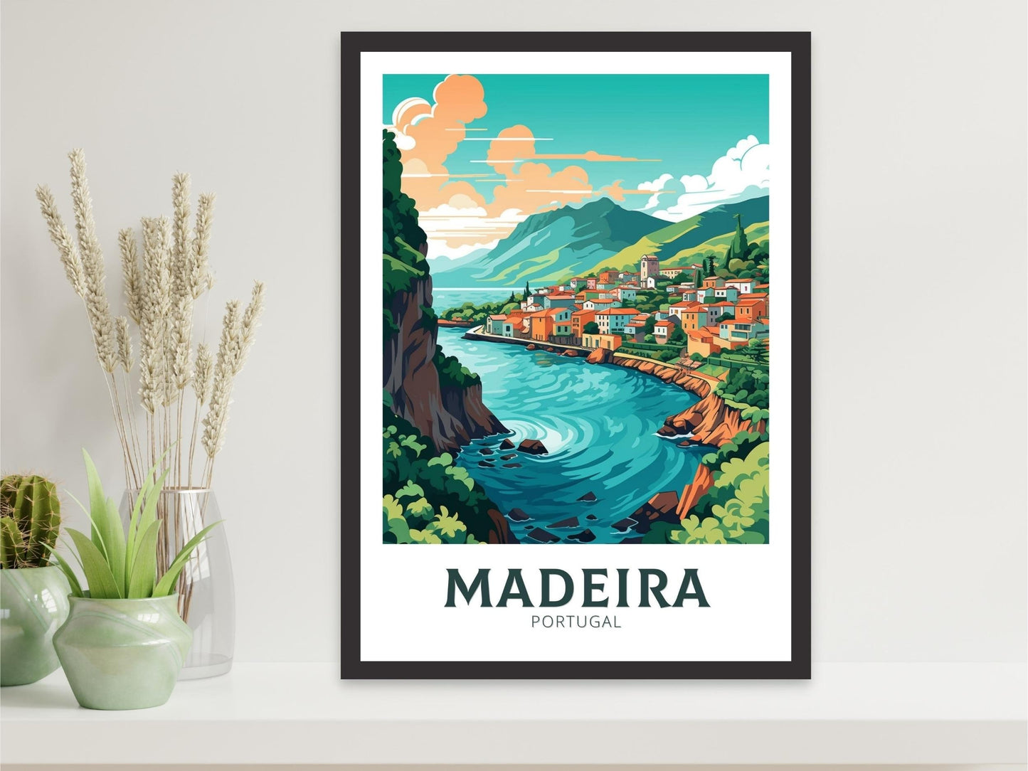 Madeira Travel Print | Madeira Illustration | Madeira Wall Art | Portugal Home Décor | Madeira Travel Poster | Madeira Art Poster | ID 213