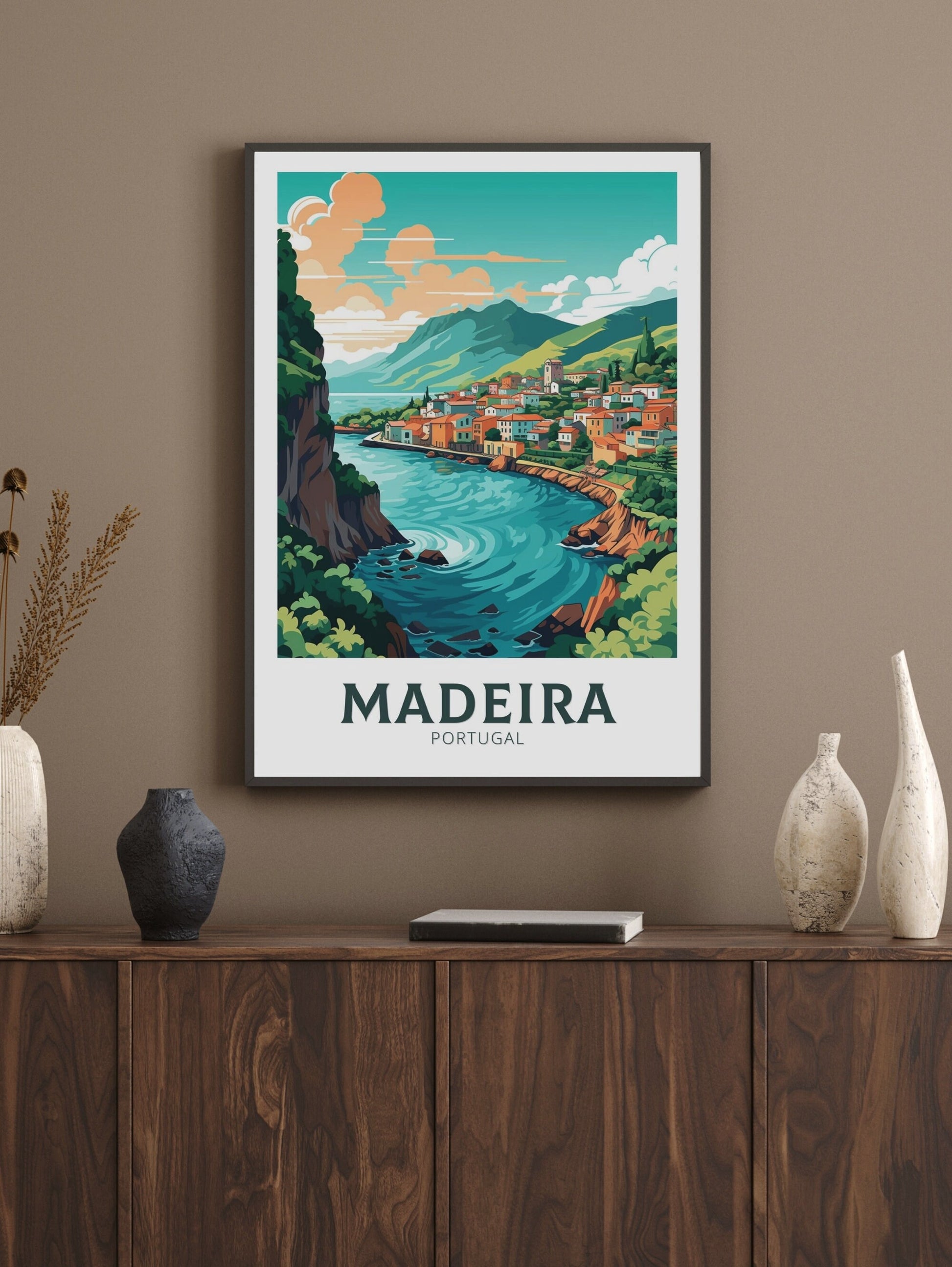 Madeira Travel Print | Madeira Illustration | Madeira Wall Art | Portugal Home Décor | Madeira Travel Poster | Madeira Art Poster | ID 213