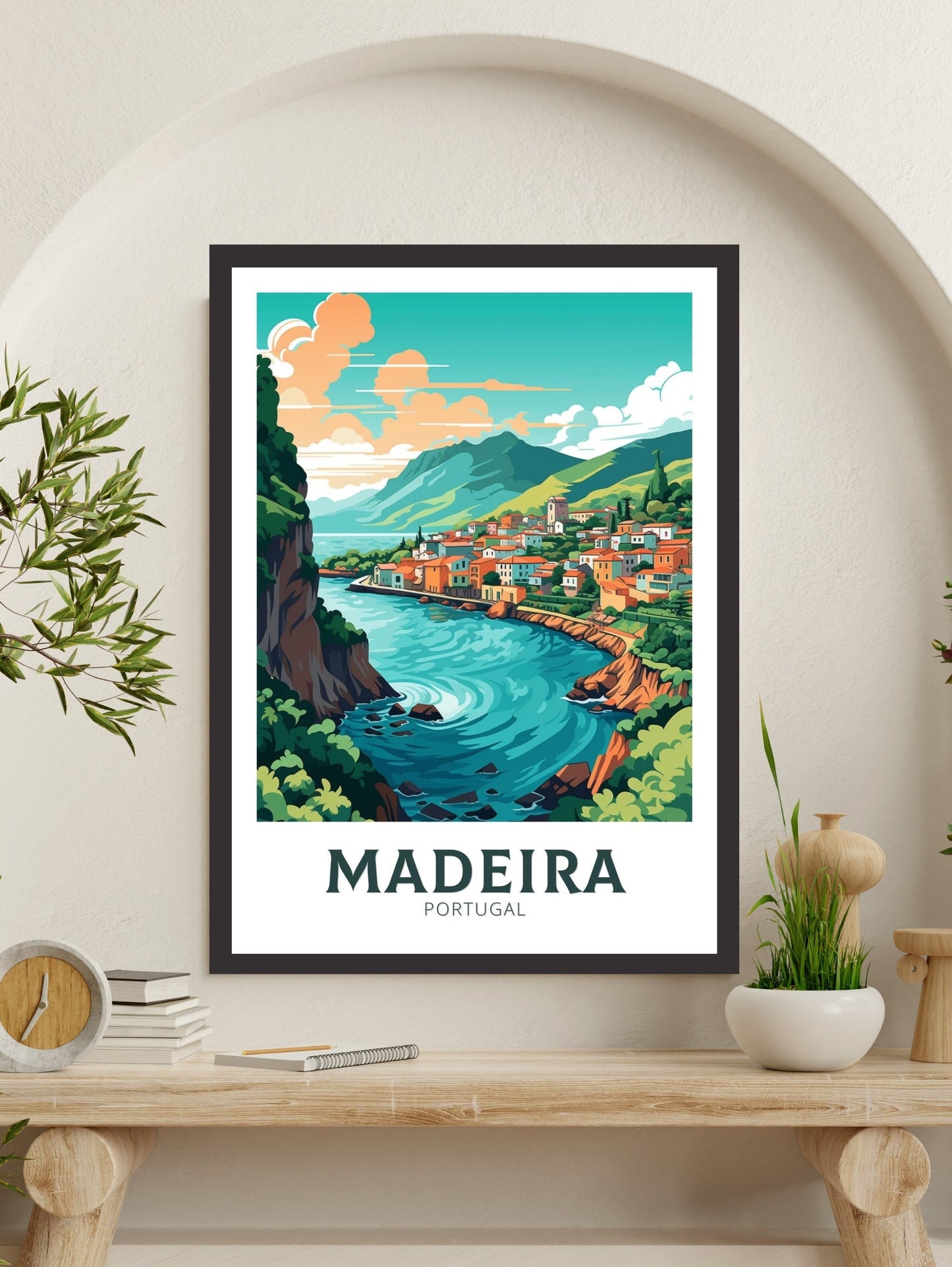 Madeira Travel Print | Madeira Illustration | Madeira Wall Art | Portugal Home Décor | Madeira Travel Poster | Madeira Art Poster | ID 213