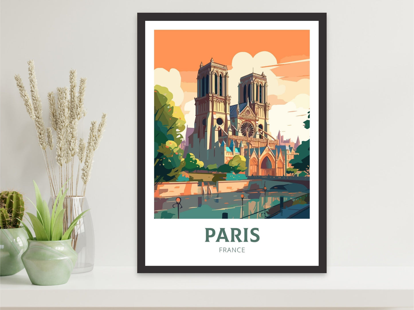 Paris Travel Poster | Paris Illustration | Paris Wall Art | France Poster | Paris Poster | Paris France Art Poster | Notre Dame | ID 205