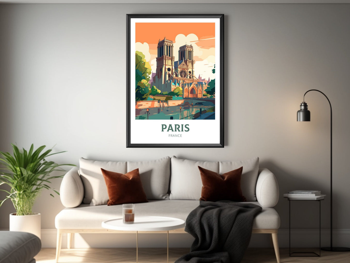 Paris Travel Poster | Paris Illustration | Paris Wall Art | France Poster | Paris Poster | Paris France Art Poster | Notre Dame | ID 205