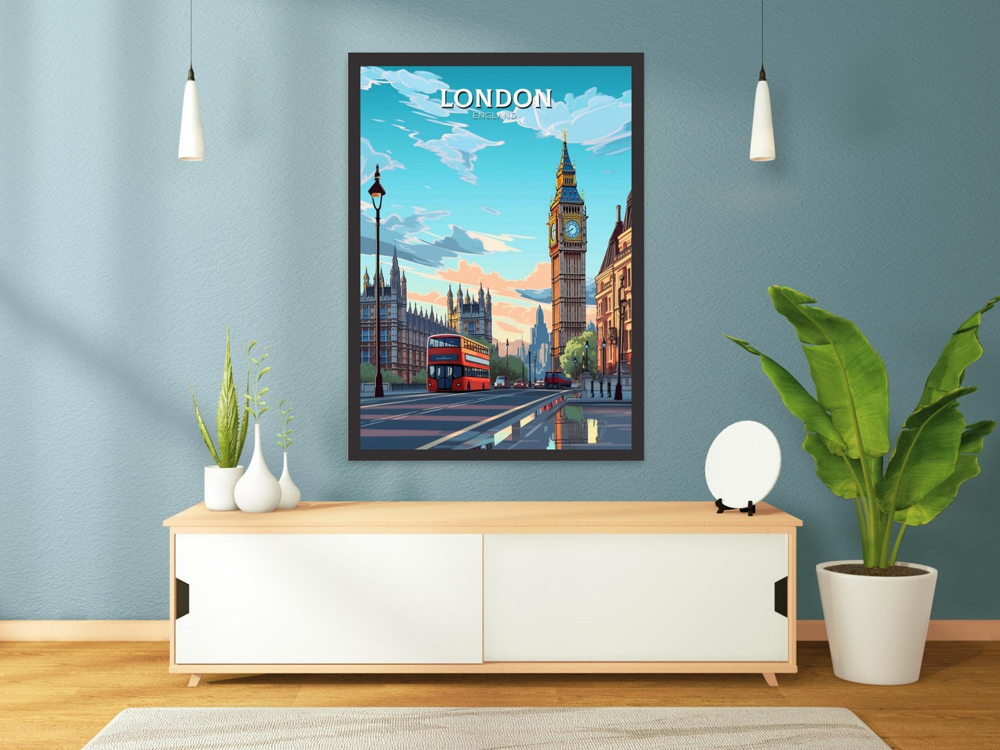 London Travel Print | London Illustration | London Wall Art | London Big Ben | London Travel Poster | London Home Decor | ID 214