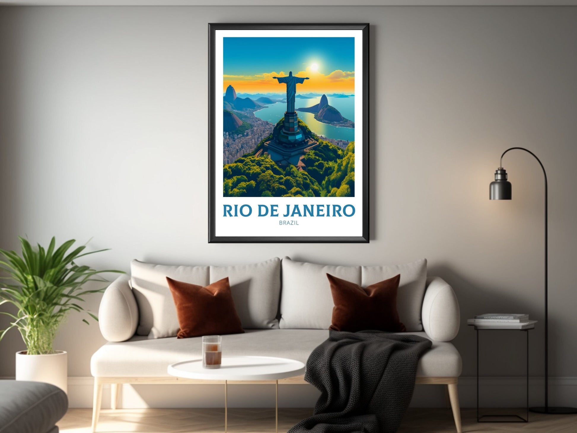 Rio De Janeiro Travel Print | Rio De Janeiro Poster | Brazil Wall Art | Rio De Janeiro Brazil Travel Poster| Housewarming gift | ID 222