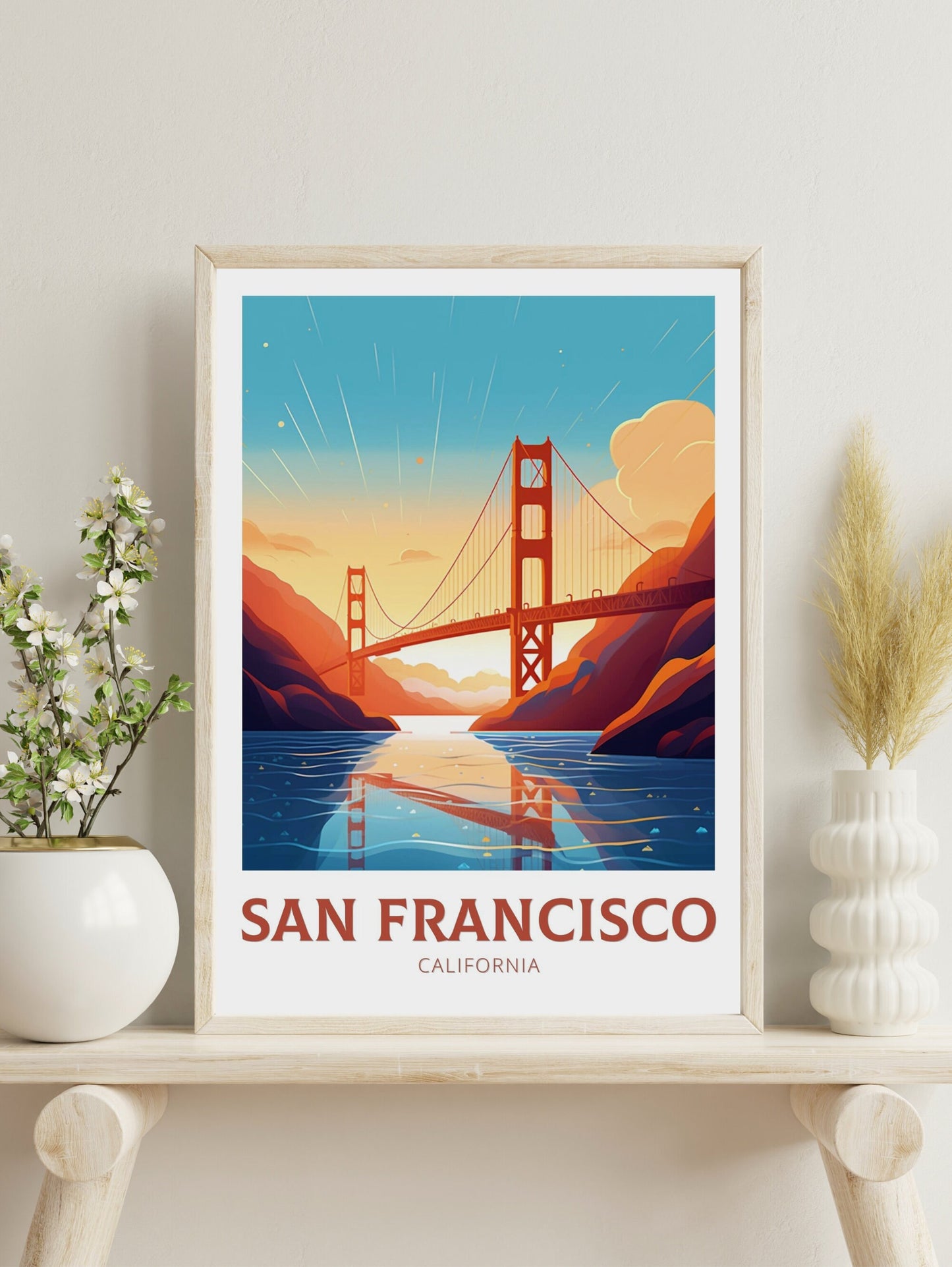 San Francisco Poster | San Francisco Travel Print | San Francisco City Print | San Francisco Wall Art | Golden Gate Poster | ID 226