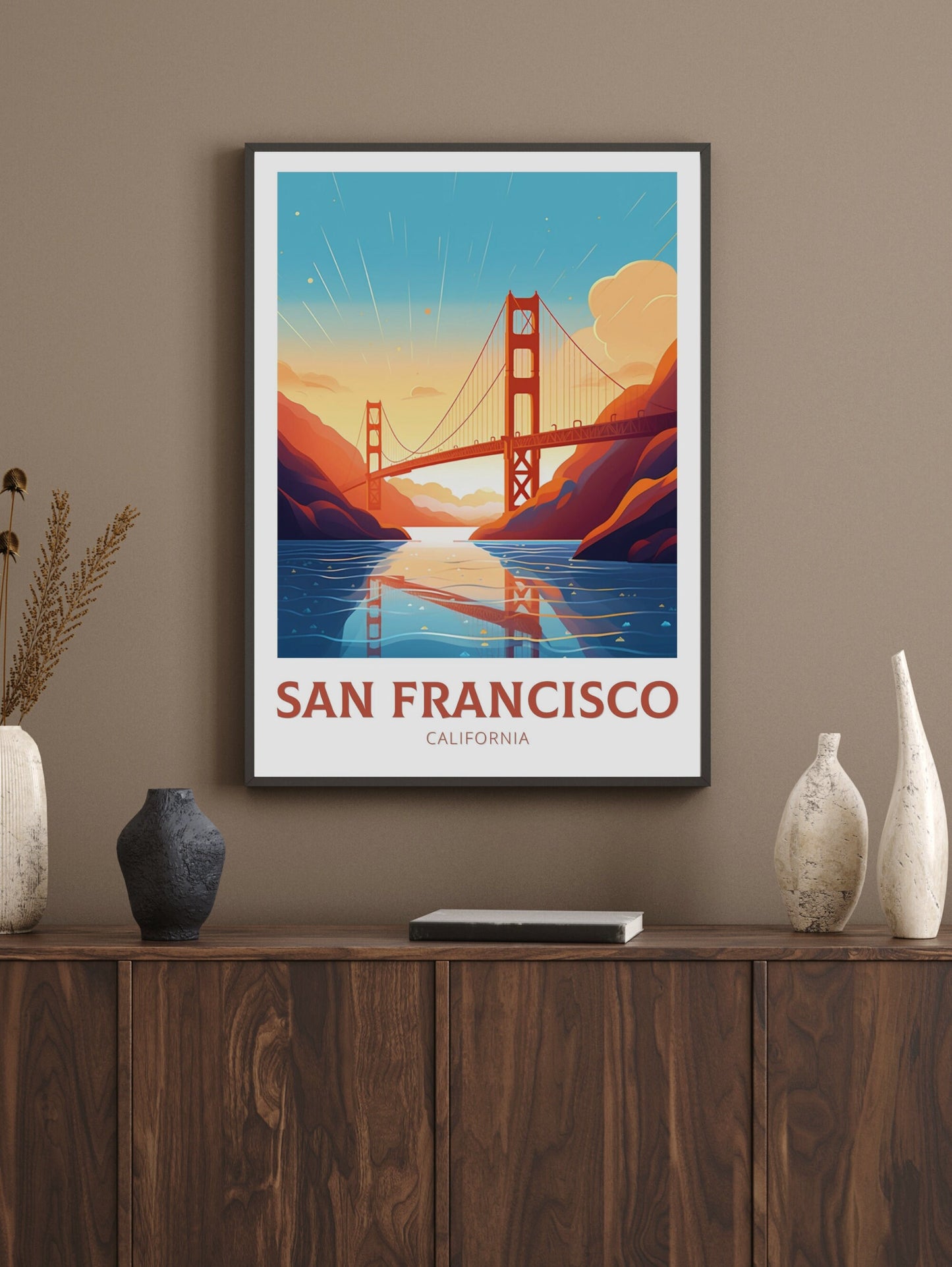 San Francisco Poster | San Francisco Travel Print | San Francisco City Print | San Francisco Wall Art | Golden Gate Poster | ID 226