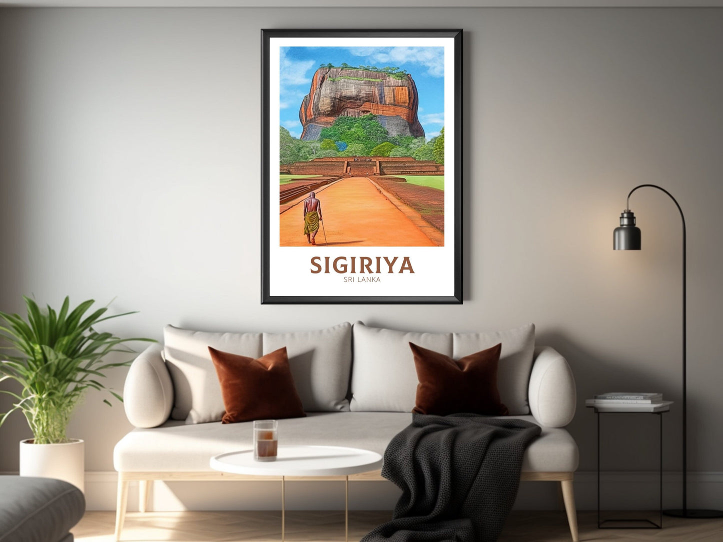 Sigiriya Travel Poster | Sigiriya Rock Illustration | Sigiriya Wall Art | Sri Lanka Poster | Sigiriya Poster | Sri Lanka Print | ID 228