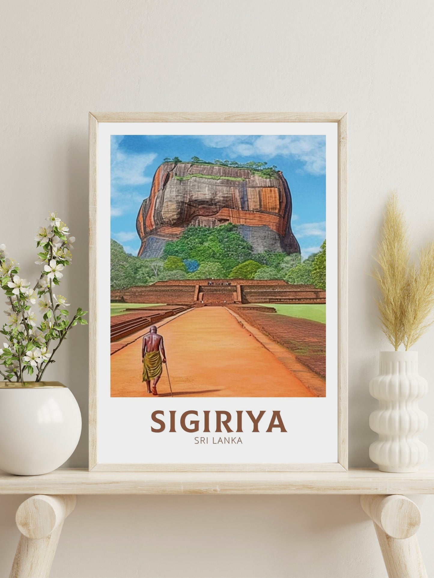 Sigiriya Travel Poster | Sigiriya Rock Illustration | Sigiriya Wall Art | Sri Lanka Poster | Sigiriya Poster | Sri Lanka Print | ID 228