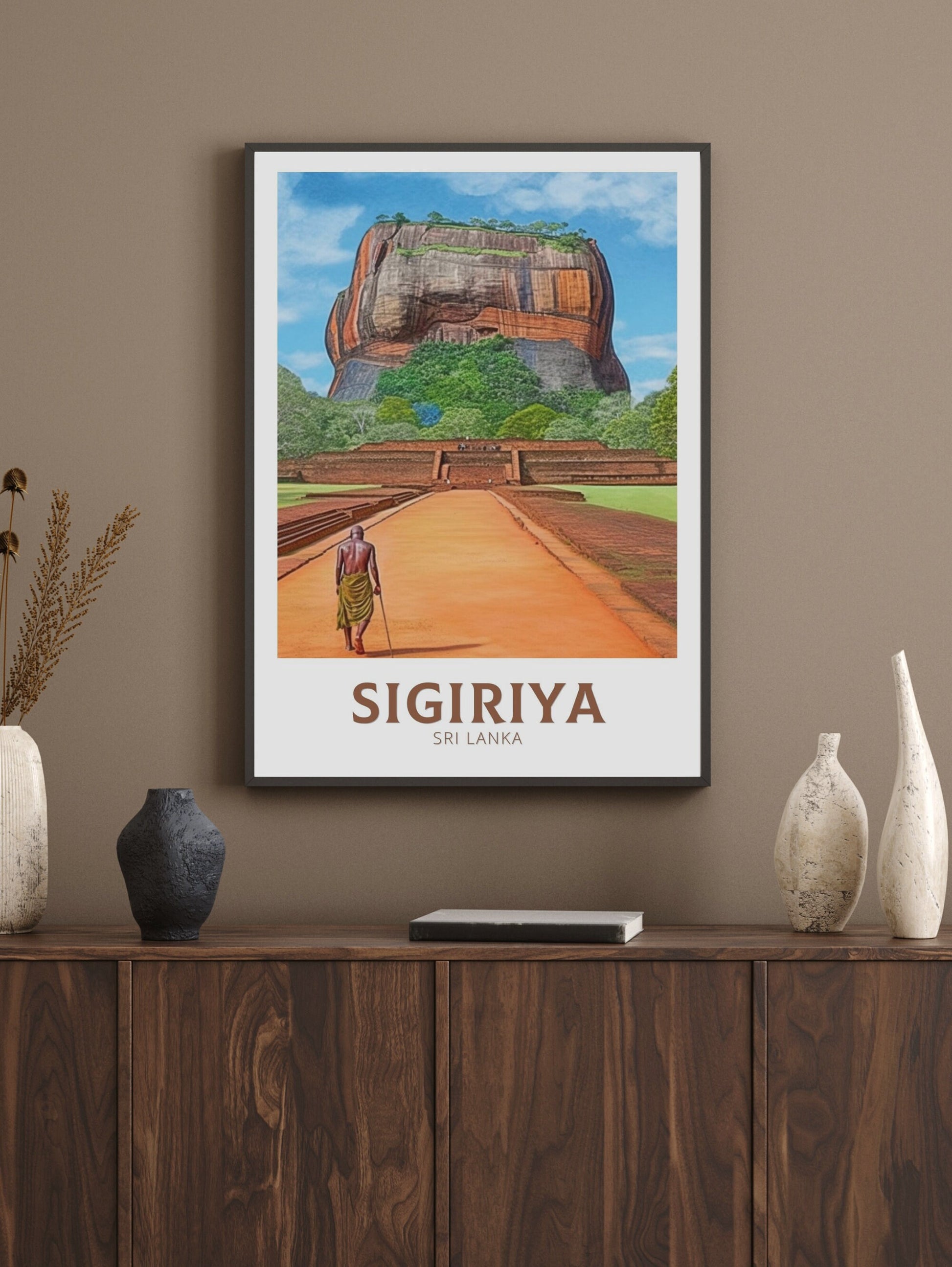 Sigiriya Travel Poster | Sigiriya Rock Illustration | Sigiriya Wall Art | Sri Lanka Poster | Sigiriya Poster | Sri Lanka Print | ID 228