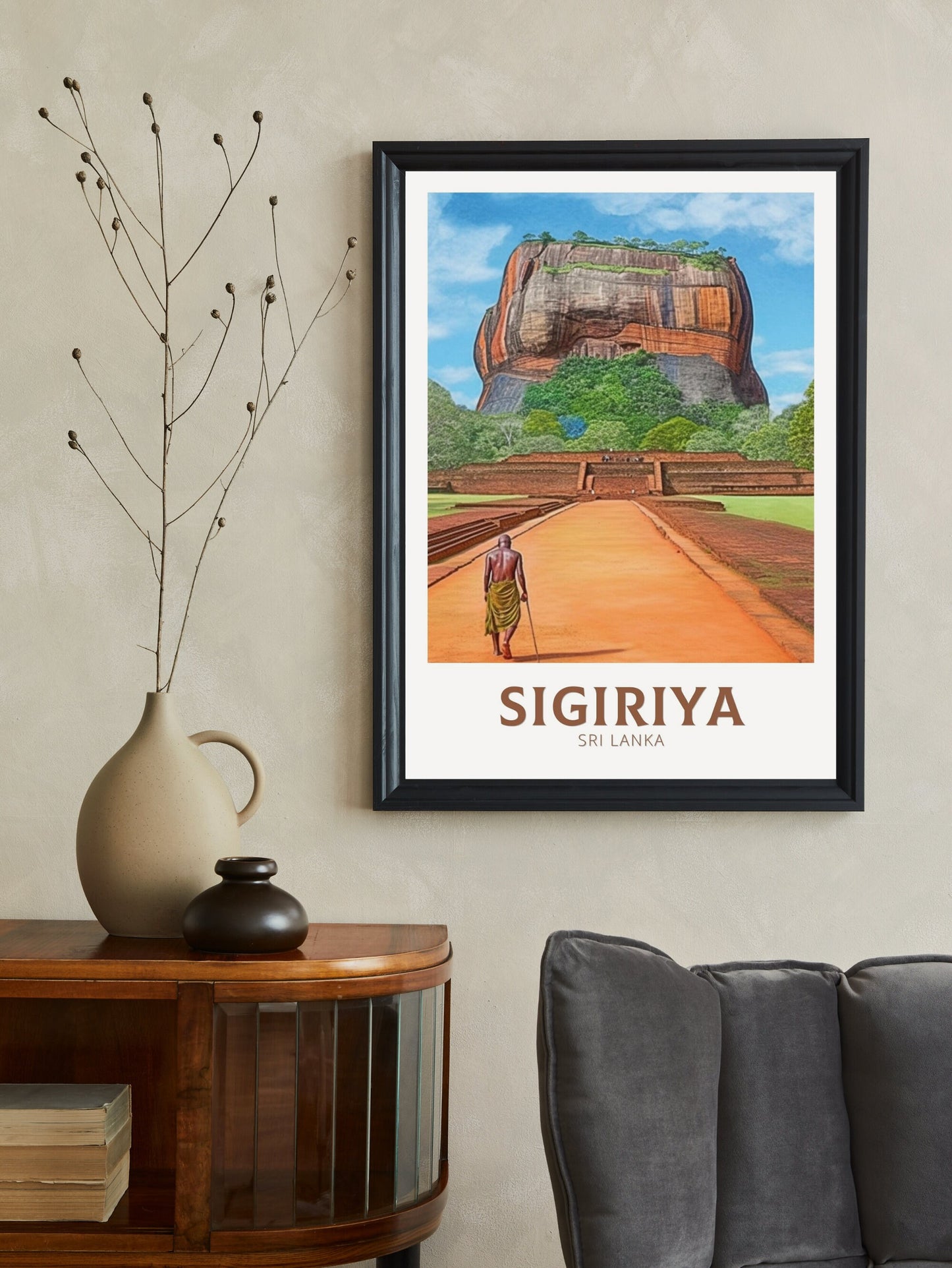 Sigiriya Travel Poster | Sigiriya Rock Illustration | Sigiriya Wall Art | Sri Lanka Poster | Sigiriya Poster | Sri Lanka Print | ID 228