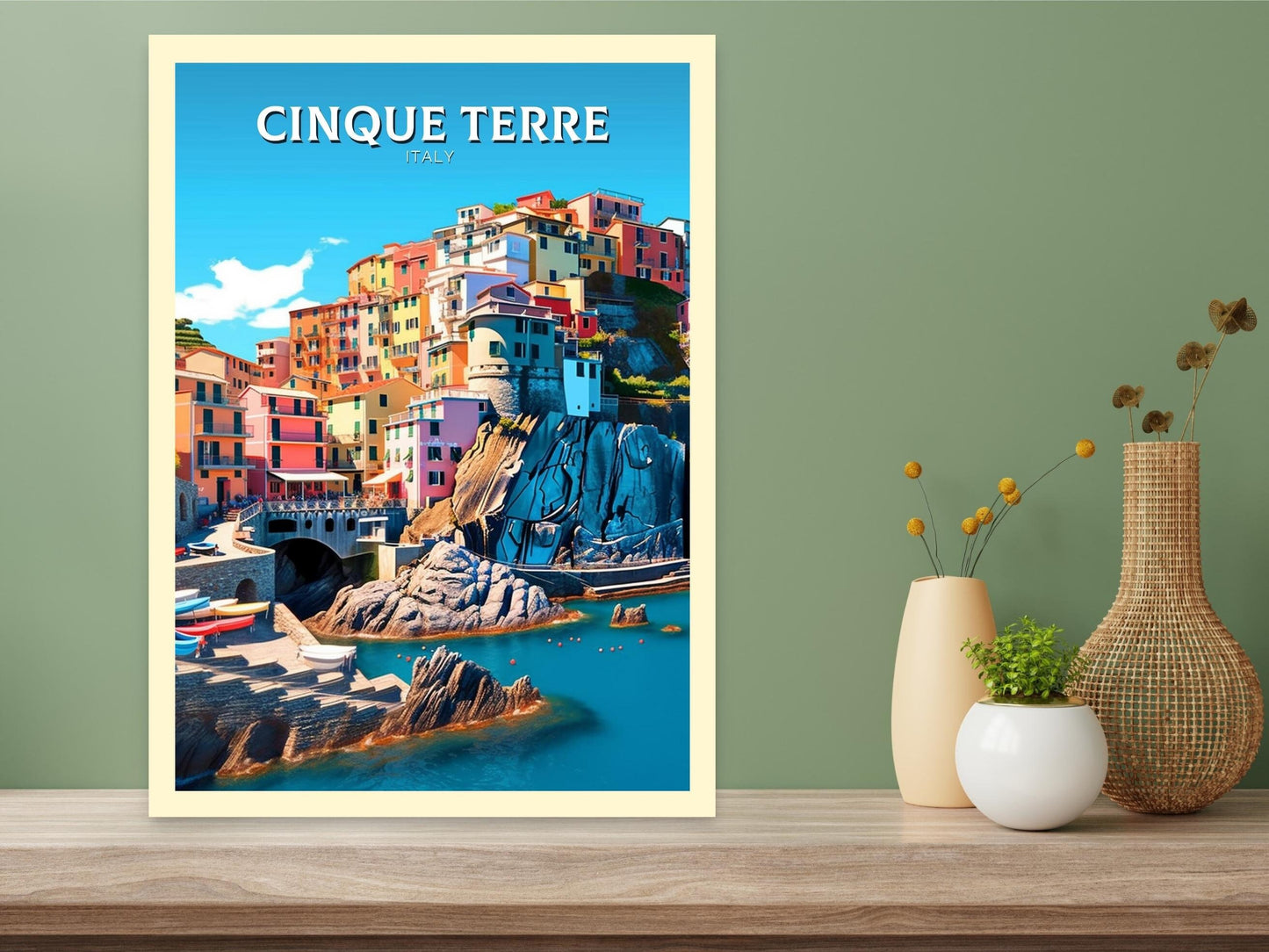 Cinque Terre Travel Print | Cinque Terre Poster | Travel Gifts | Italy Travel Print | Italy Poster | Housewarming Gift | Cinque Terre ID 216