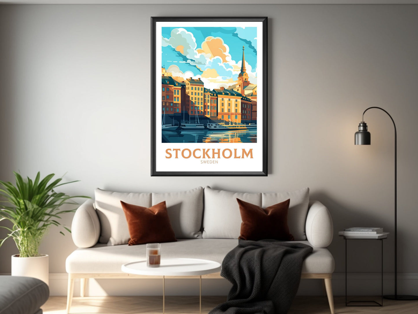 Stockholm Travel Print | Stockholm Poster | Stockholm Design | Stockholm WallArt | Sweden Illustration | Sweden Poster | Sweden Art | ID 244