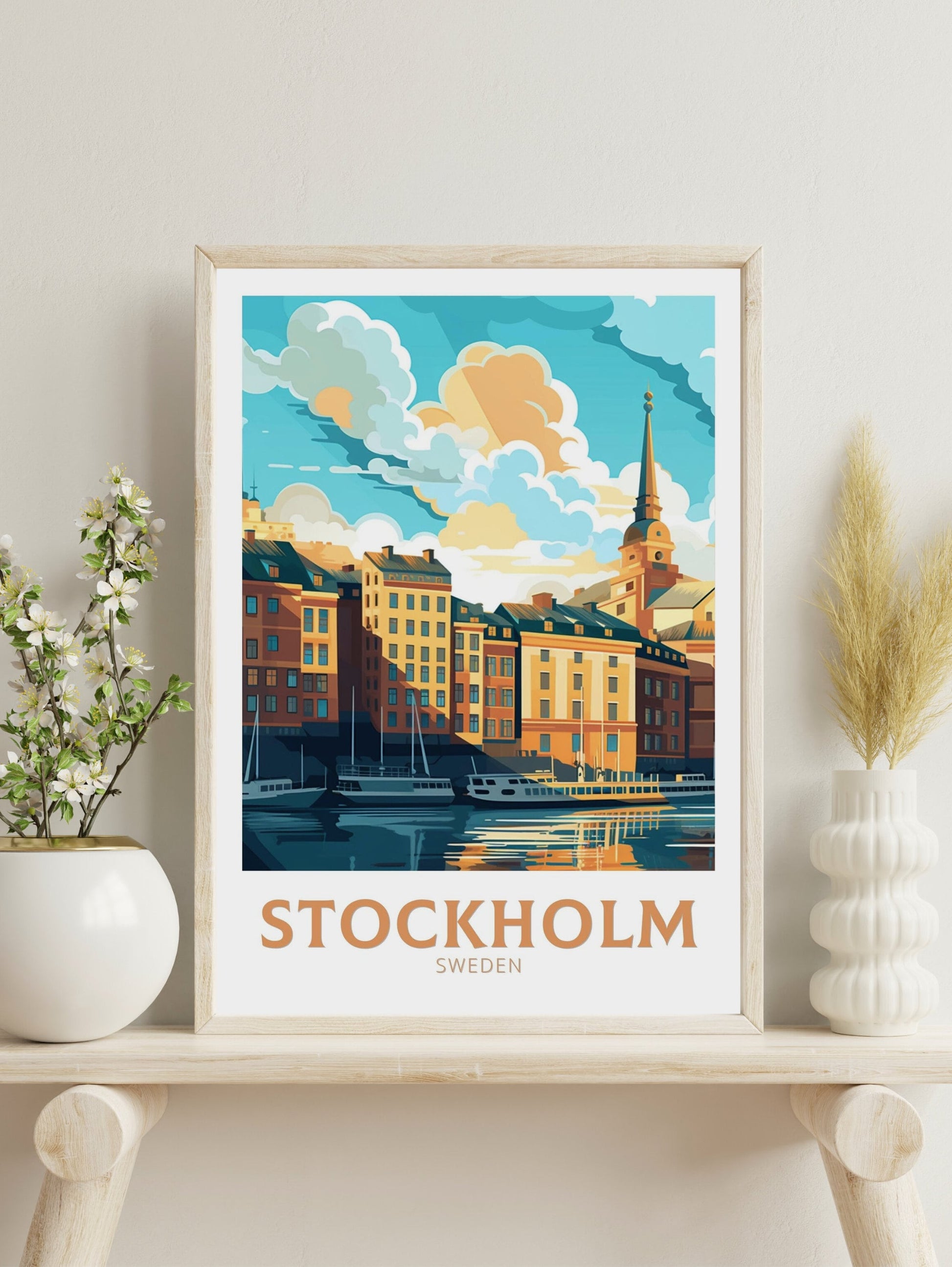 Stockholm Travel Print | Stockholm Poster | Stockholm Design | Stockholm WallArt | Sweden Illustration | Sweden Poster | Sweden Art | ID 244