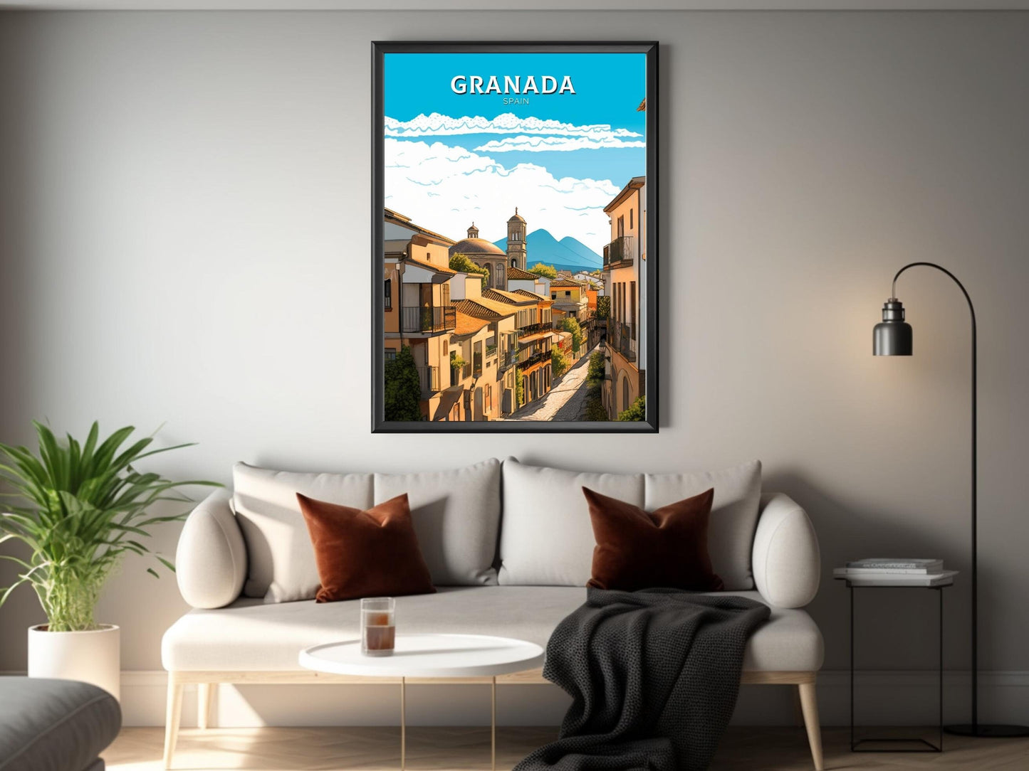 Granada Print | Granada Travel Poster | Granada Illustration | Granada Wall Art | Spain Print | Granada Spain Painting | Granada Art ID 218