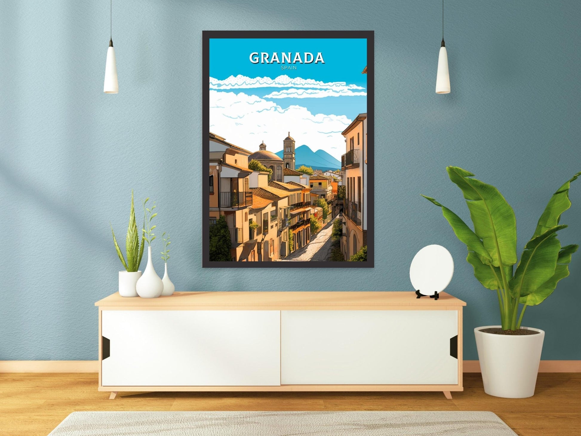 Granada Print | Granada Travel Poster | Granada Illustration | Granada Wall Art | Spain Print | Granada Spain Painting | Granada Art ID 218