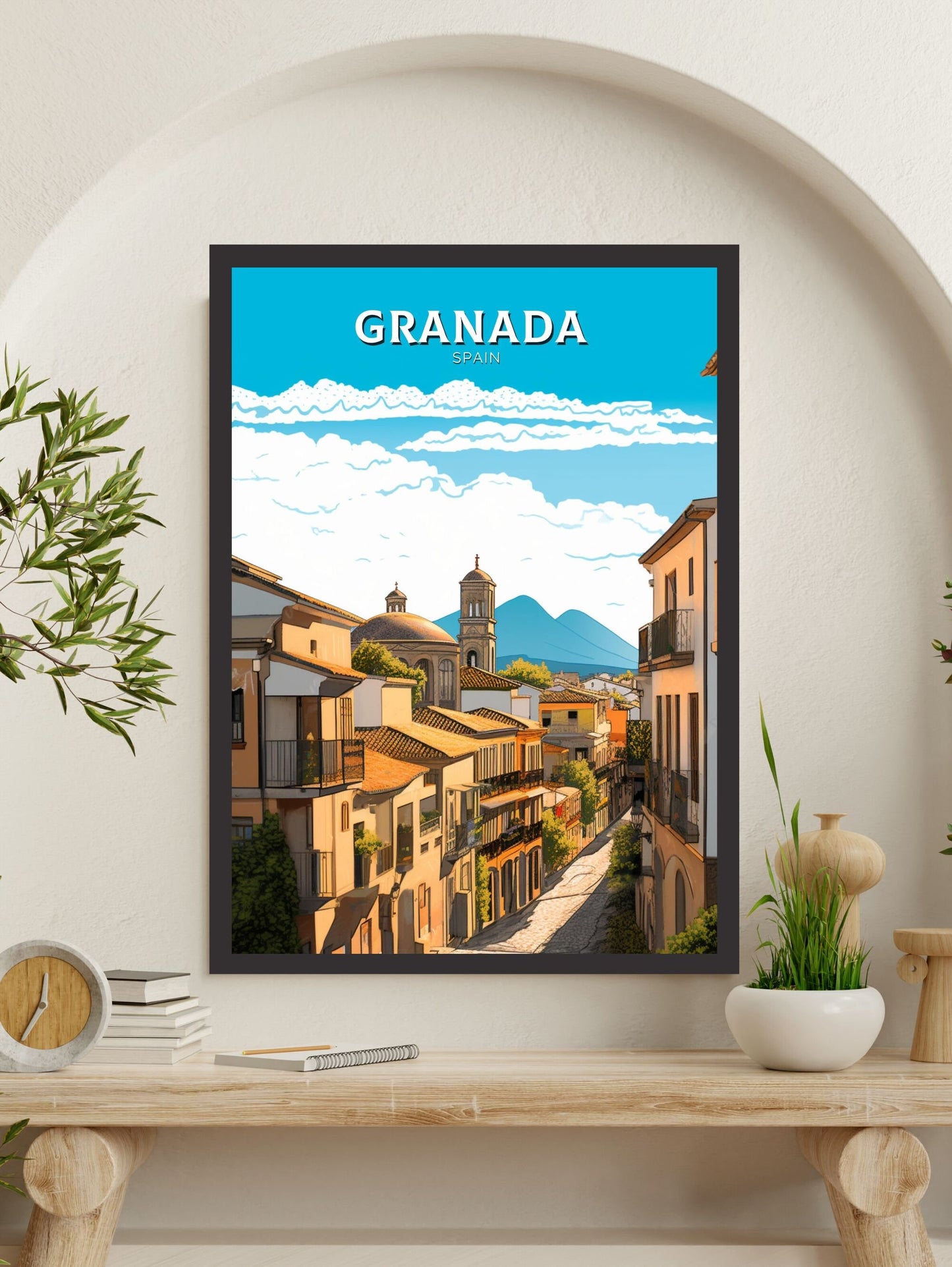 Granada Print | Granada Travel Poster | Granada Illustration | Granada Wall Art | Spain Print | Granada Spain Painting | Granada Art ID 218