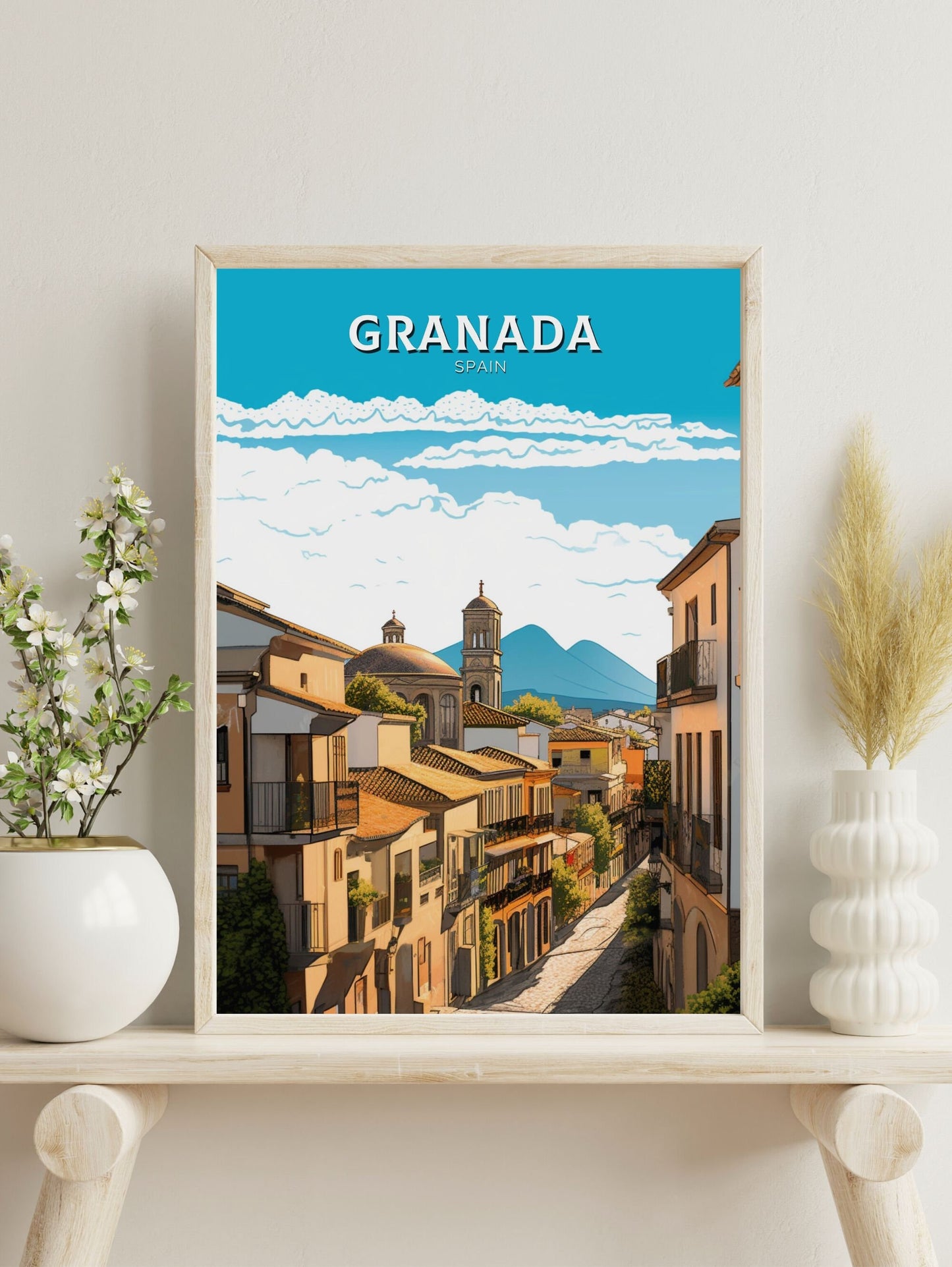 Granada Print | Granada Travel Poster | Granada Illustration | Granada Wall Art | Spain Print | Granada Spain Painting | Granada Art ID 218