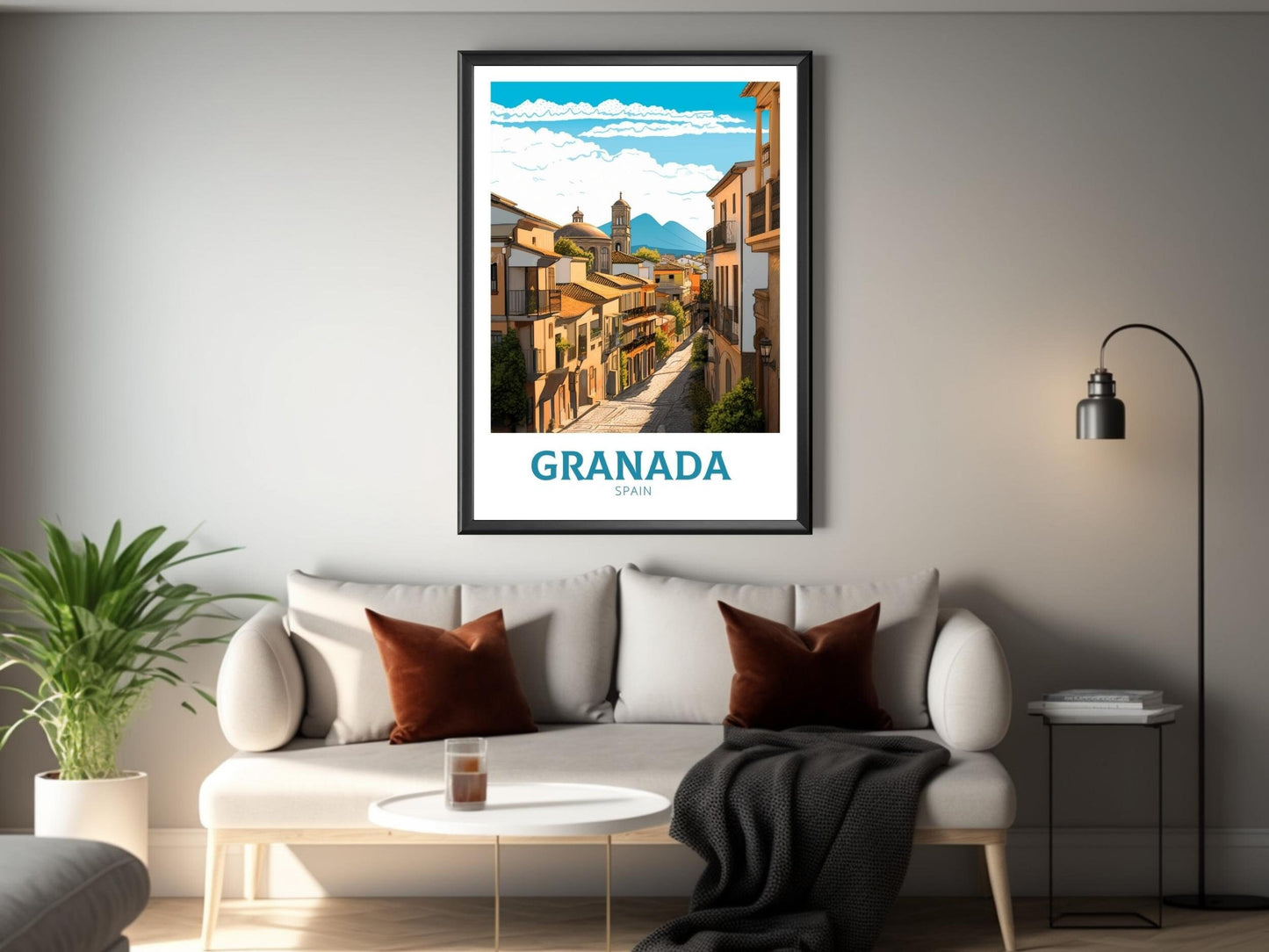 Granada Travel Print | Granada Poster | Granada Illustration | Granada Wall Art | Spain Print | Granada Spain Painting | Granada Art ID 219