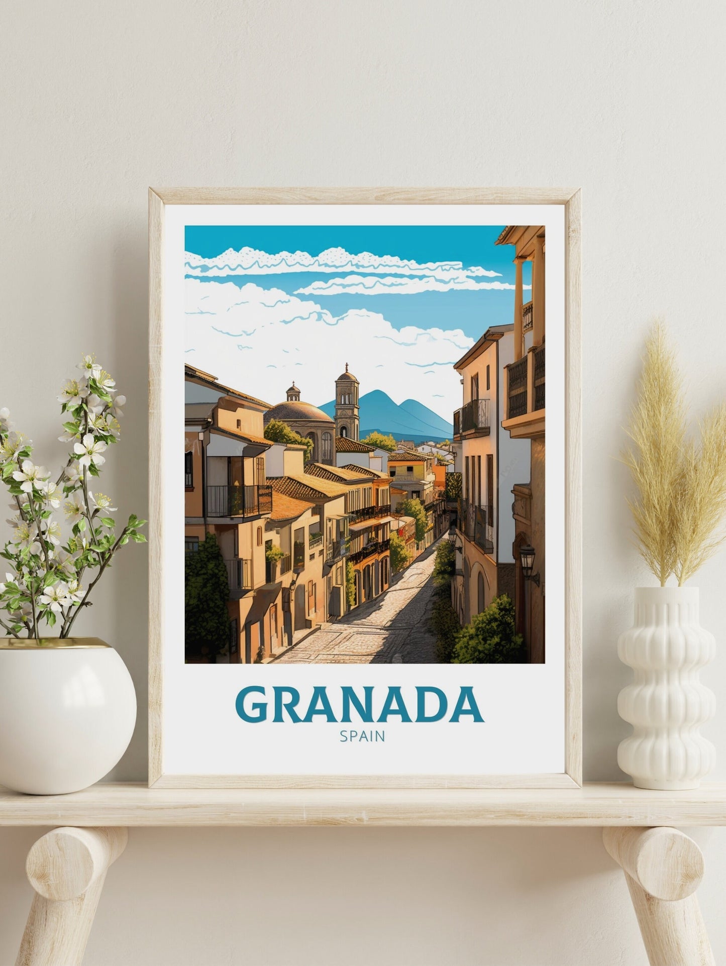 Granada Travel Print | Granada Poster | Granada Illustration | Granada Wall Art | Spain Print | Granada Spain Painting | Granada Art ID 219