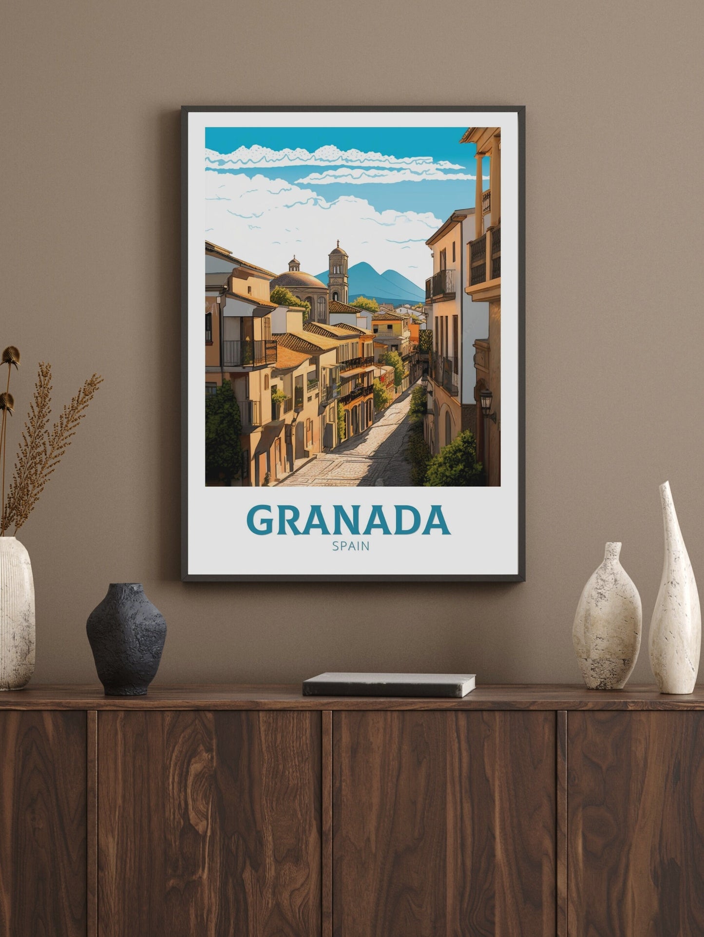 Granada Travel Print | Granada Poster | Granada Illustration | Granada Wall Art | Spain Print | Granada Spain Painting | Granada Art ID 219