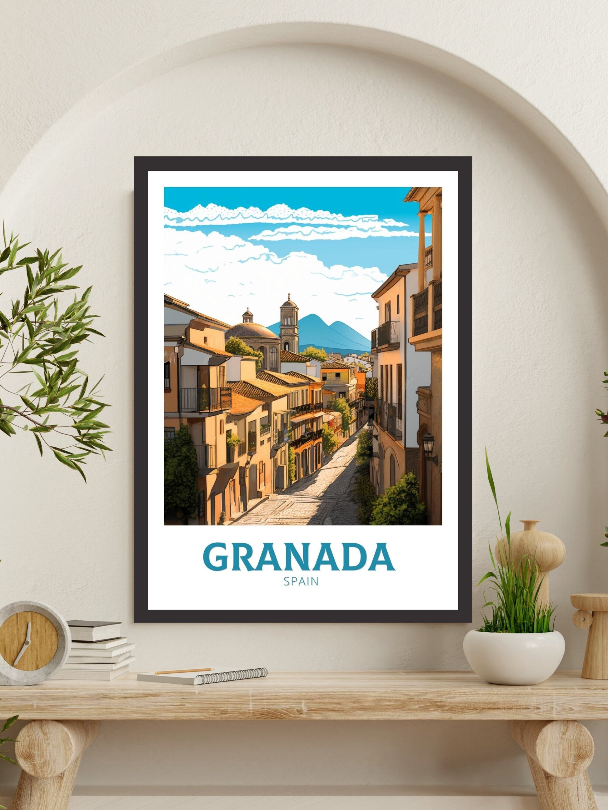 Granada Travel Print | Granada Poster | Granada Illustration | Granada Wall Art | Spain Print | Granada Spain Painting | Granada Art ID 219