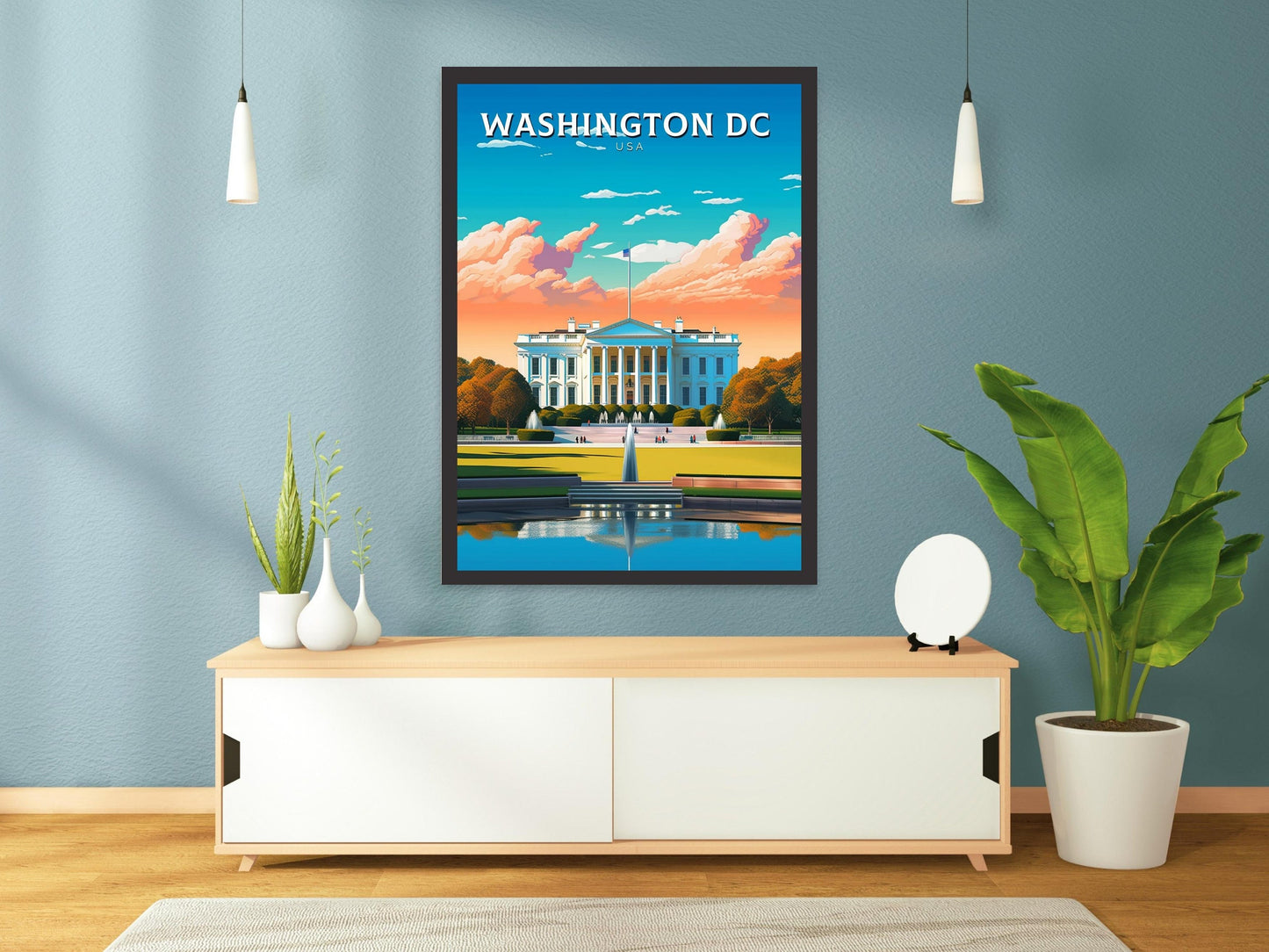 Washington D.C. Travel Print | Washington DC Poster | Washington Illustration | D.C. Wall Art | White House Print | USA Print | ID 231