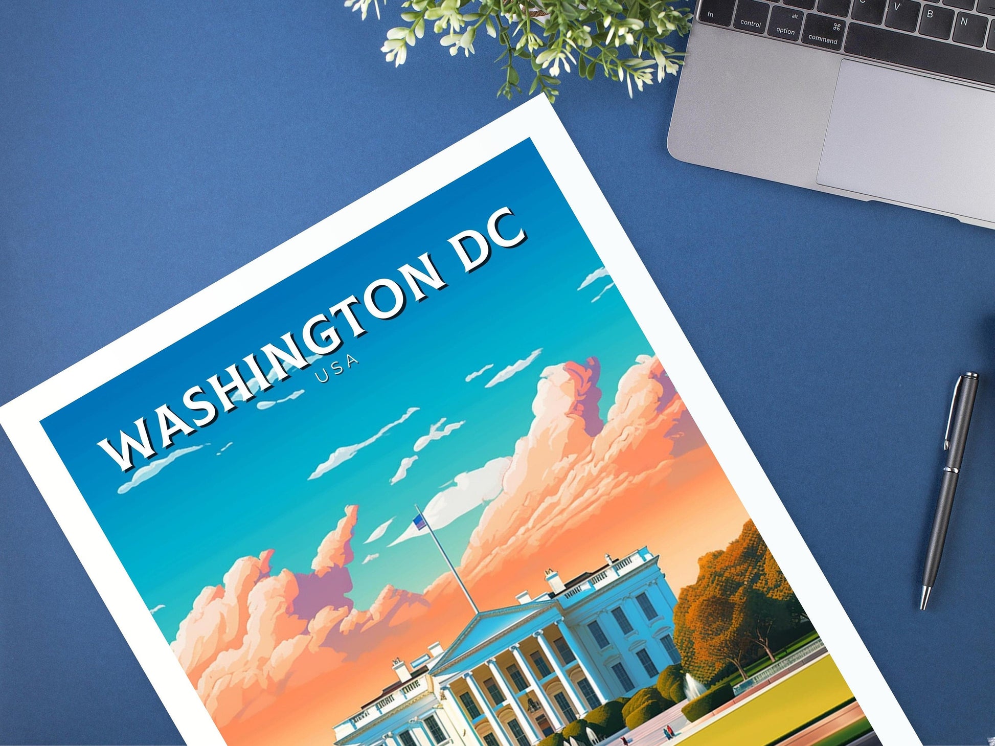 Washington D.C. Travel Print | Washington DC Poster | Washington Illustration | D.C. Wall Art | White House Print | USA Print | ID 231