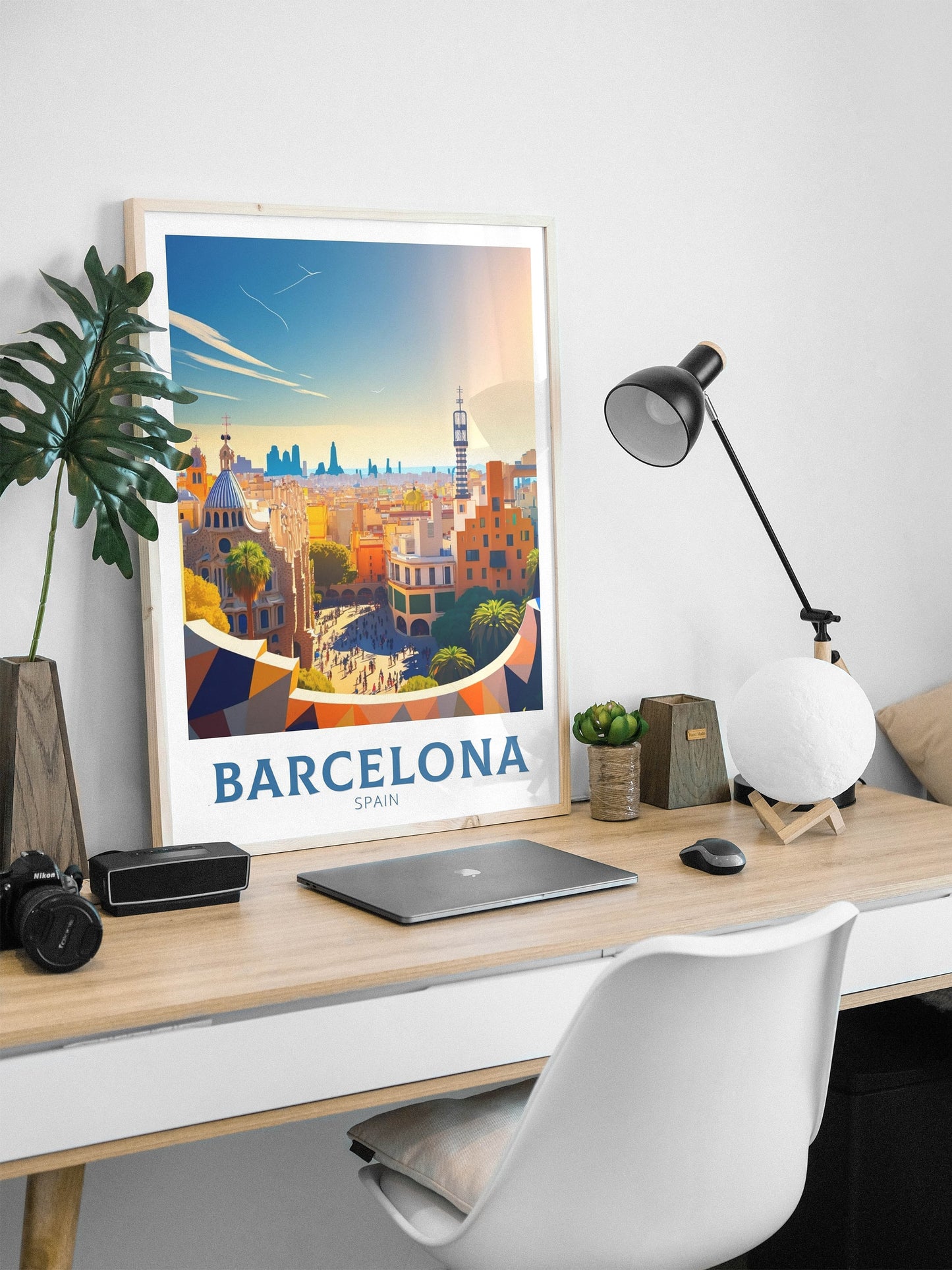 Barcelona Poster | Barcelona Travel Print | Barcelona Illustration | Barcelona Wall Art | Spain Print | Barcelona Print| City Print | ID 122