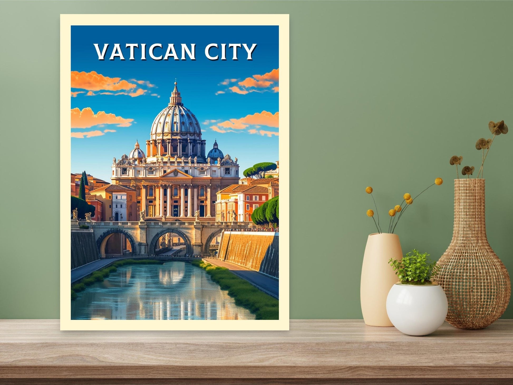 Vatican Travel Print | Travel Gifts | Italy Travel Poster | Vatican City Poster | Housewarming Gift | Vatican Art | Vatican Gift | ID 233