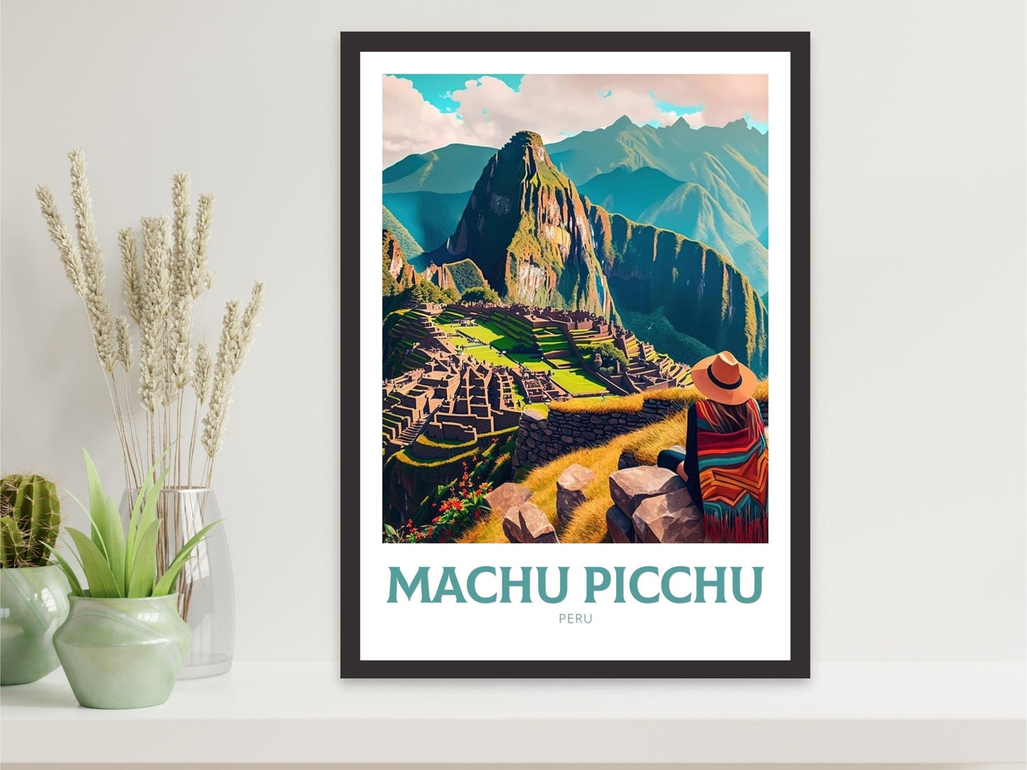 Machu Picchu Print | Machu Picchu Travel Poster | Wall Art | Travel Print | Housewarming Gift | Peru Travel Poster | Peru Print ID 123