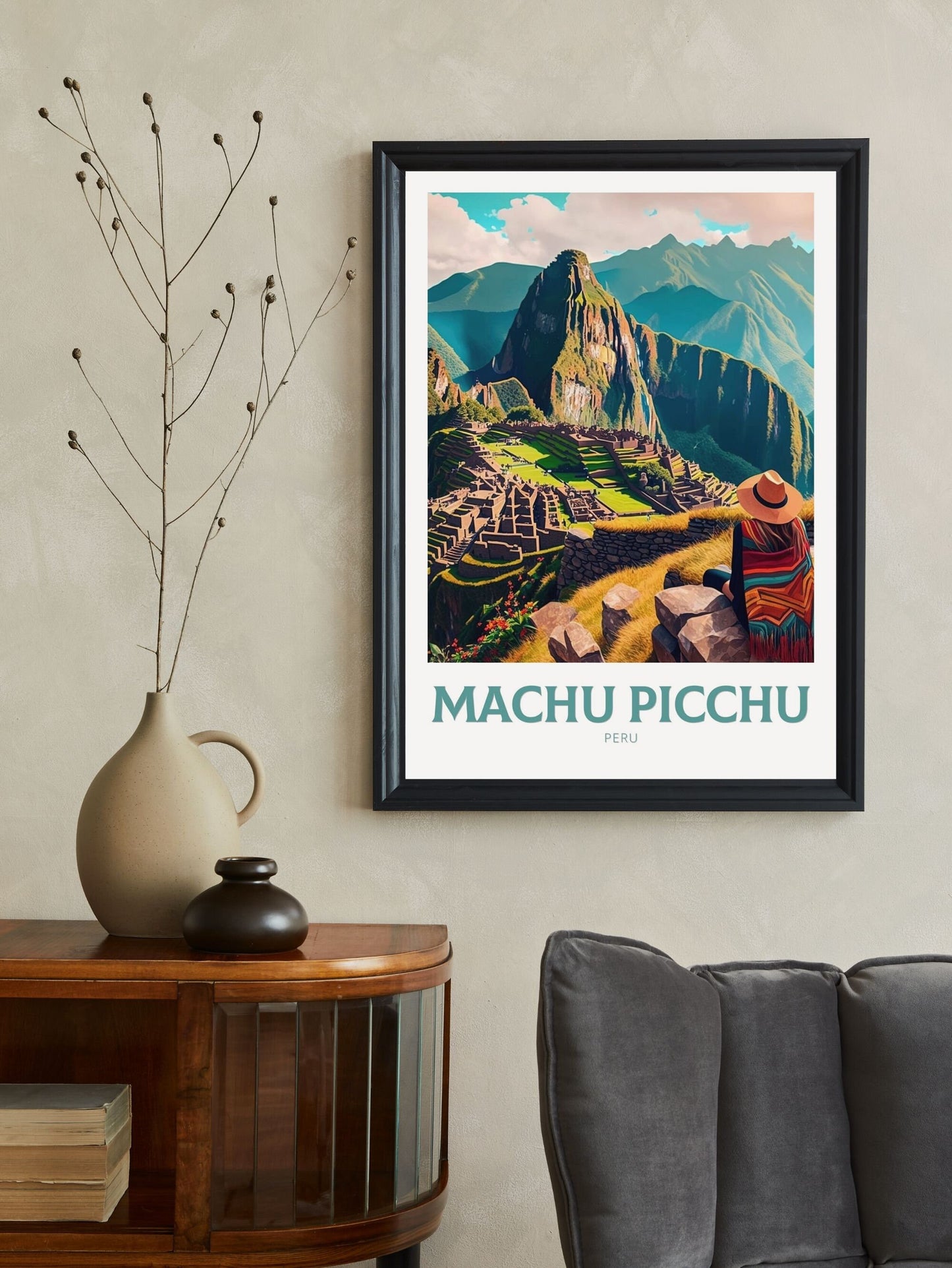 Machu Picchu Print | Machu Picchu Travel Poster | Wall Art | Travel Print | Housewarming Gift | Peru Travel Poster | Peru Print ID 123