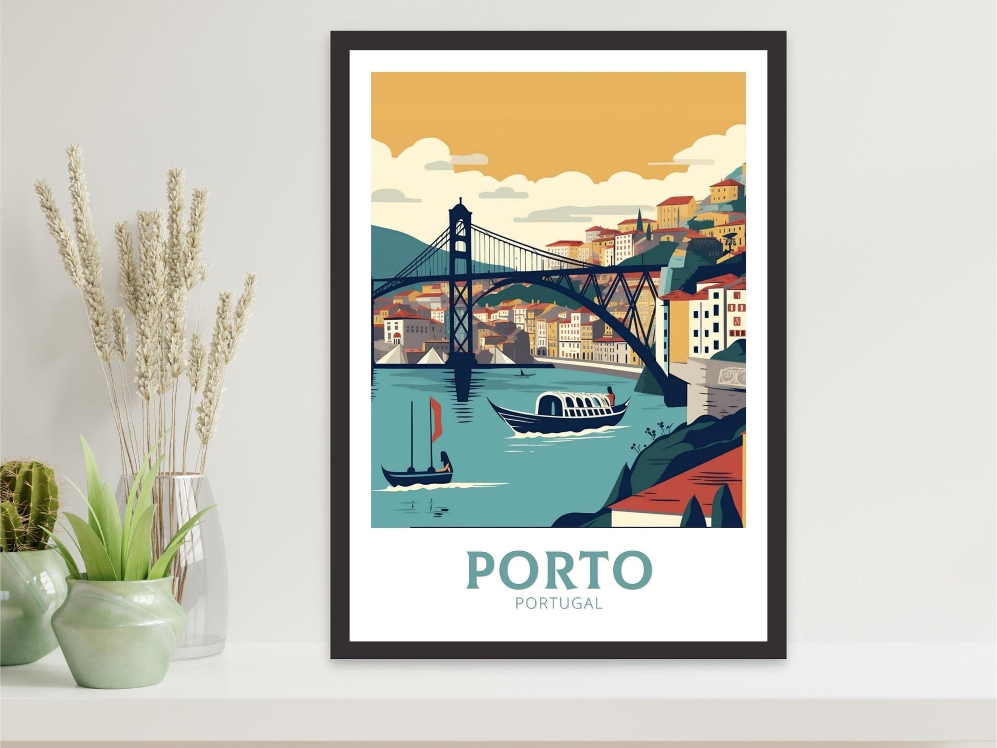 Porto Poster | Porto Travel Print | Porto Illustration | Porto Wall Art | Porto Print | Portugal Print | Vintage Poster | Travel gift ID 127