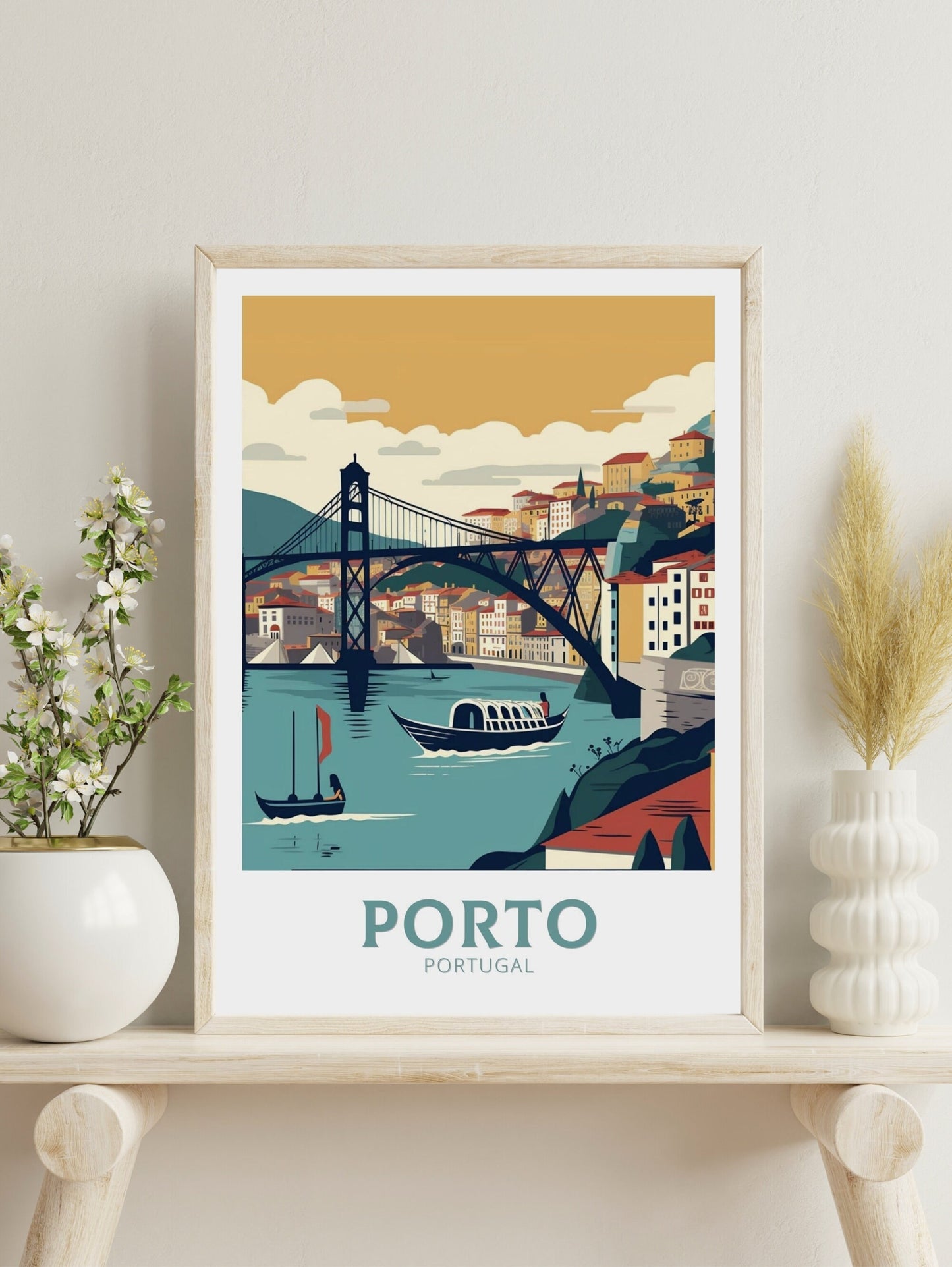 Porto Poster | Porto Travel Print | Porto Illustration | Porto Wall Art | Porto Print | Portugal Print | Vintage Poster | Travel gift ID 127