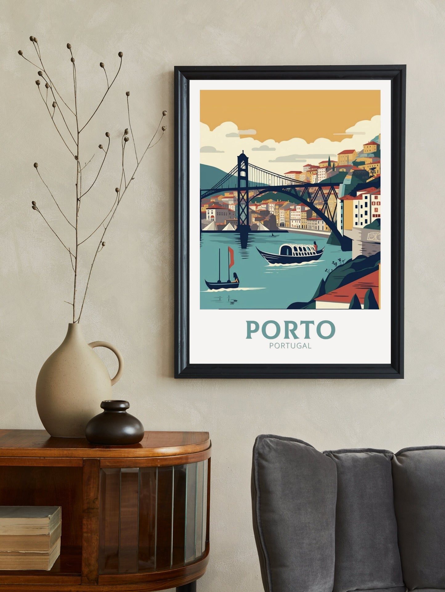 Porto Poster | Porto Travel Print | Porto Illustration | Porto Wall Art | Porto Print | Portugal Print | Vintage Poster | Travel gift ID 127