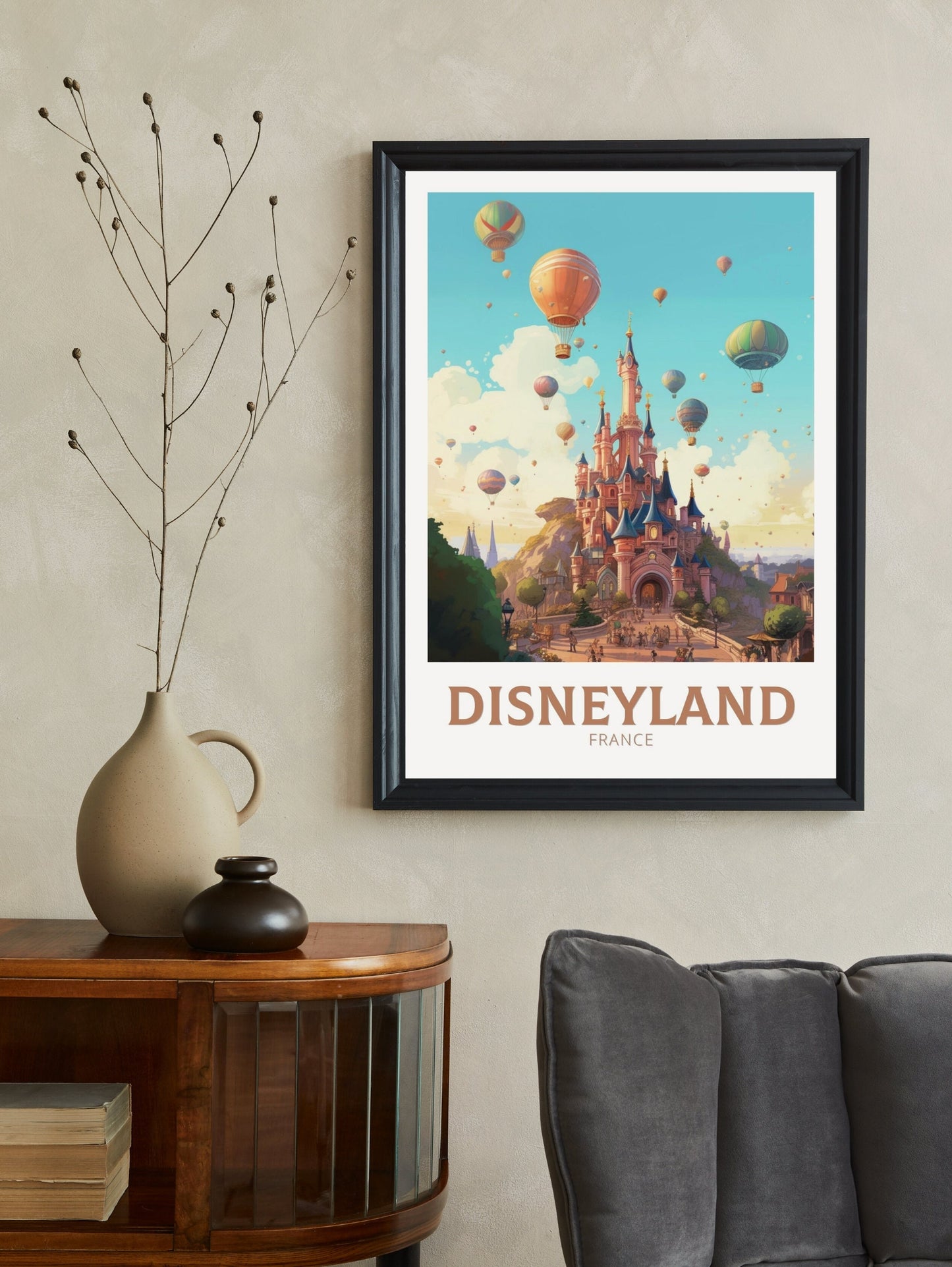 Disneyland Poster | Disneyland Travel Print | Disneyland Illustration | Disneyland Wall Art | Disneyland Paris | Paris Travel Print ID 129