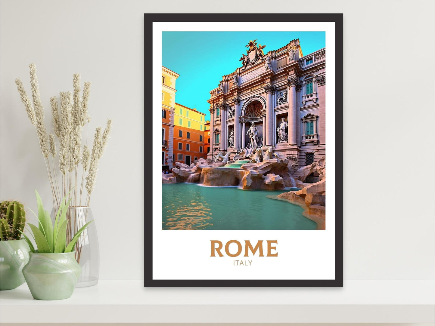 Rome Poster Art | Rome Travel Print | Rome Wall Art | Trevi Fountain Print | Rome Artwork | Rome Italy Home Decor | Italy Artwork | ID 240