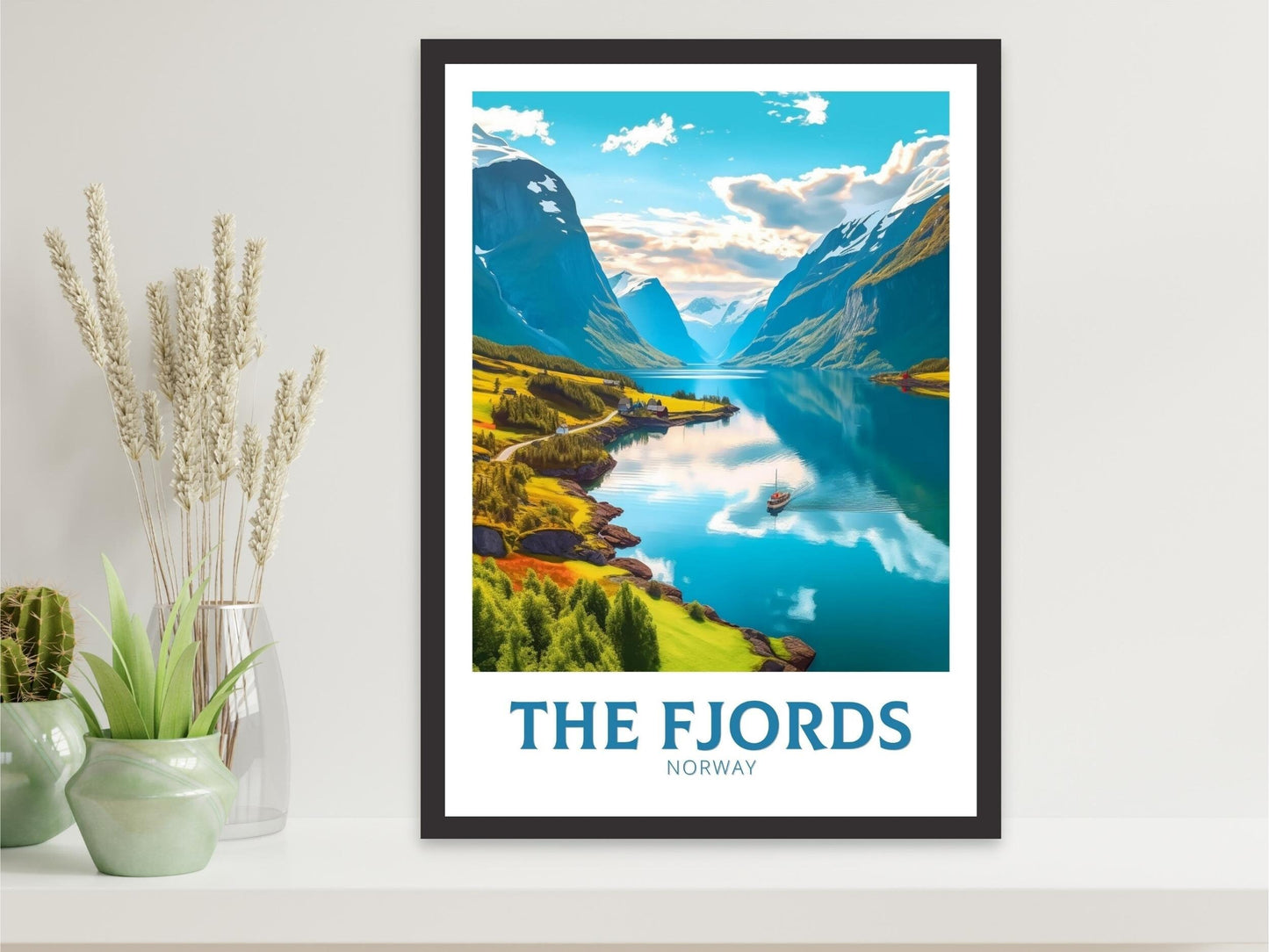 The Fjords Poster | The Fjords Travel Print| Norway Wall Art | Norway Print | The Fjords Travel Poster | Norway Wall Art | ID 252