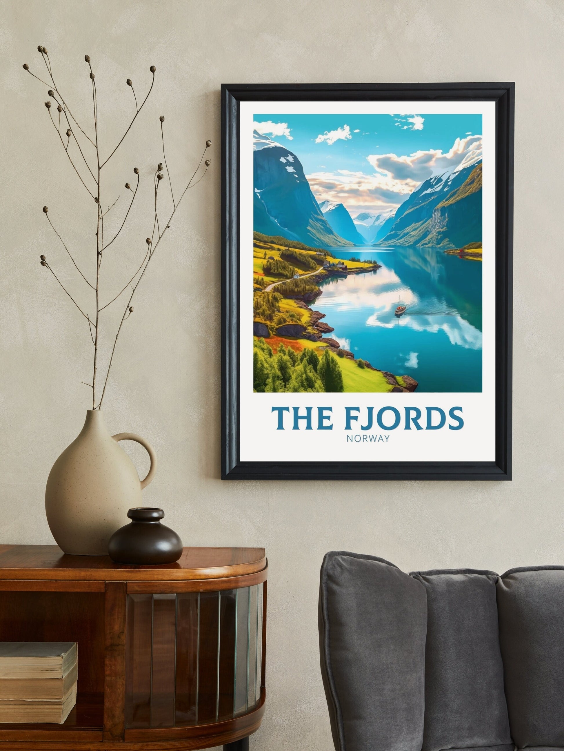 The Fjords Poster | The Fjords Travel Print| Norway Wall Art | Norway Print | The Fjords Travel Poster | Norway Wall Art | ID 252