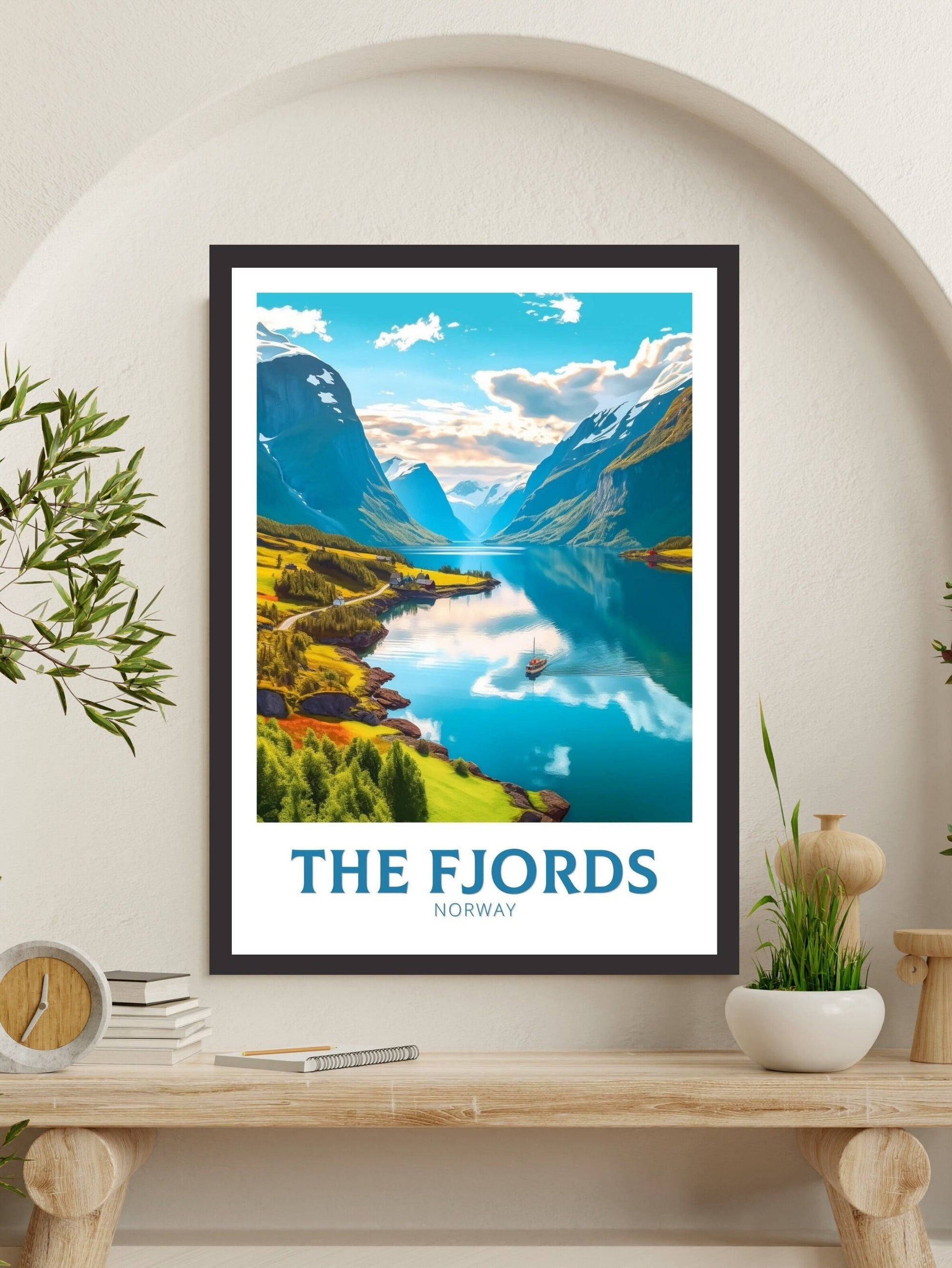 The Fjords Poster | The Fjords Travel Print| Norway Wall Art | Norway Print | The Fjords Travel Poster | Norway Wall Art | ID 252