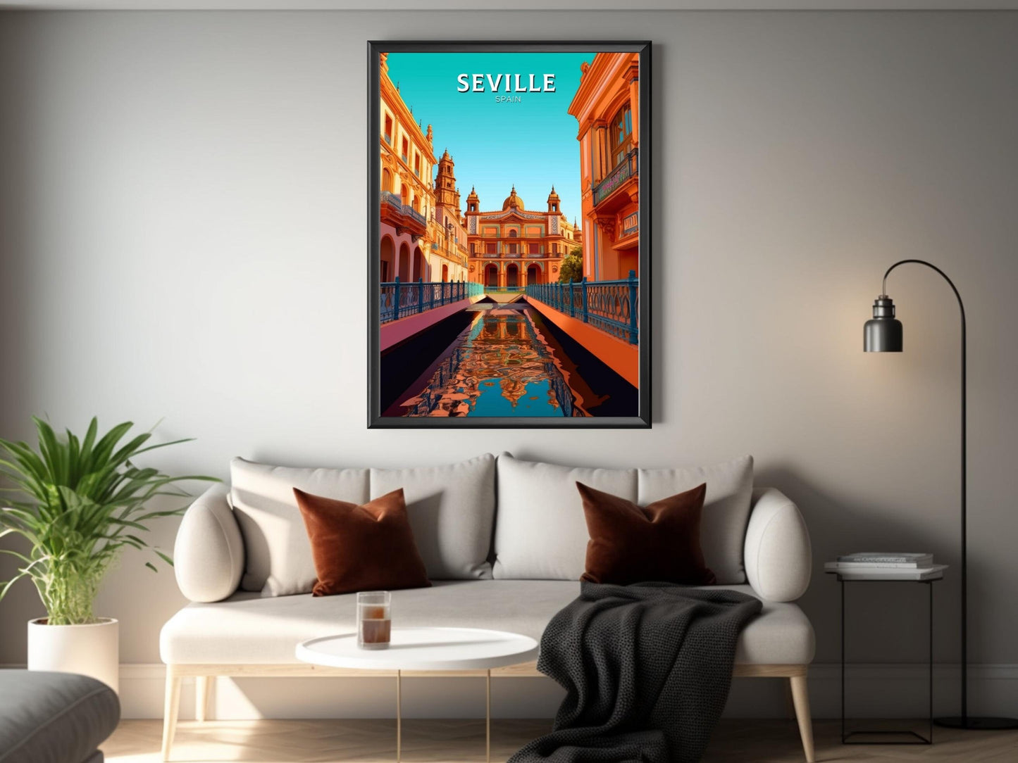 Seville Travel Print | Seville Illustration | Seville Wall Art | Spain Print | Seville Print Design | Seville Spain Painting | ID 253