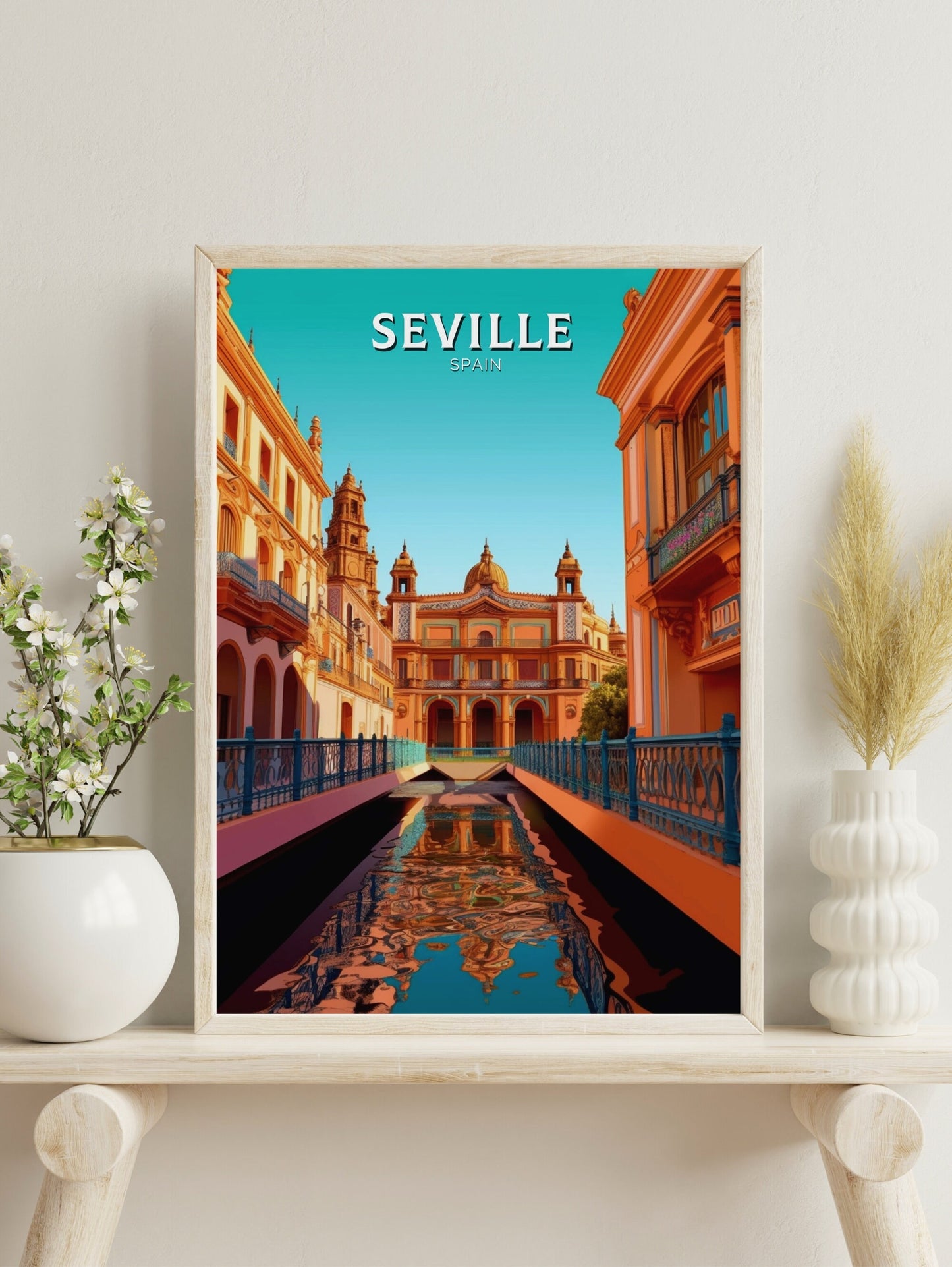 Seville Travel Print | Seville Illustration | Seville Wall Art | Spain Print | Seville Print Design | Seville Spain Painting | ID 253