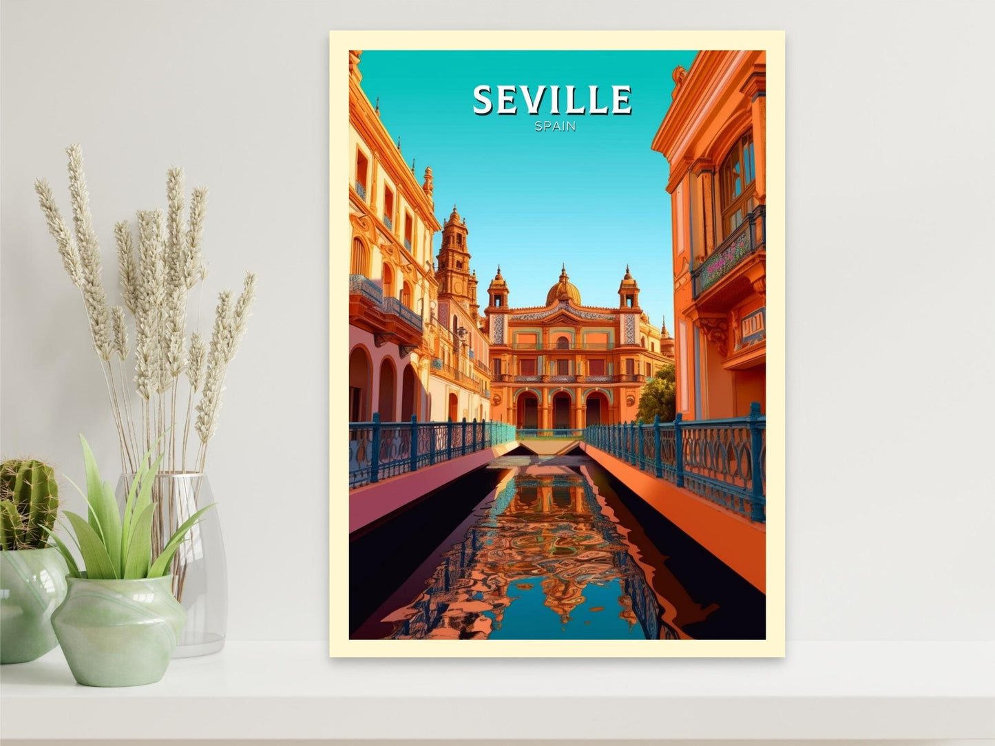 Seville Travel Print | Seville Illustration | Seville Wall Art | Spain Print | Seville Print Design | Seville Spain Painting | ID 253