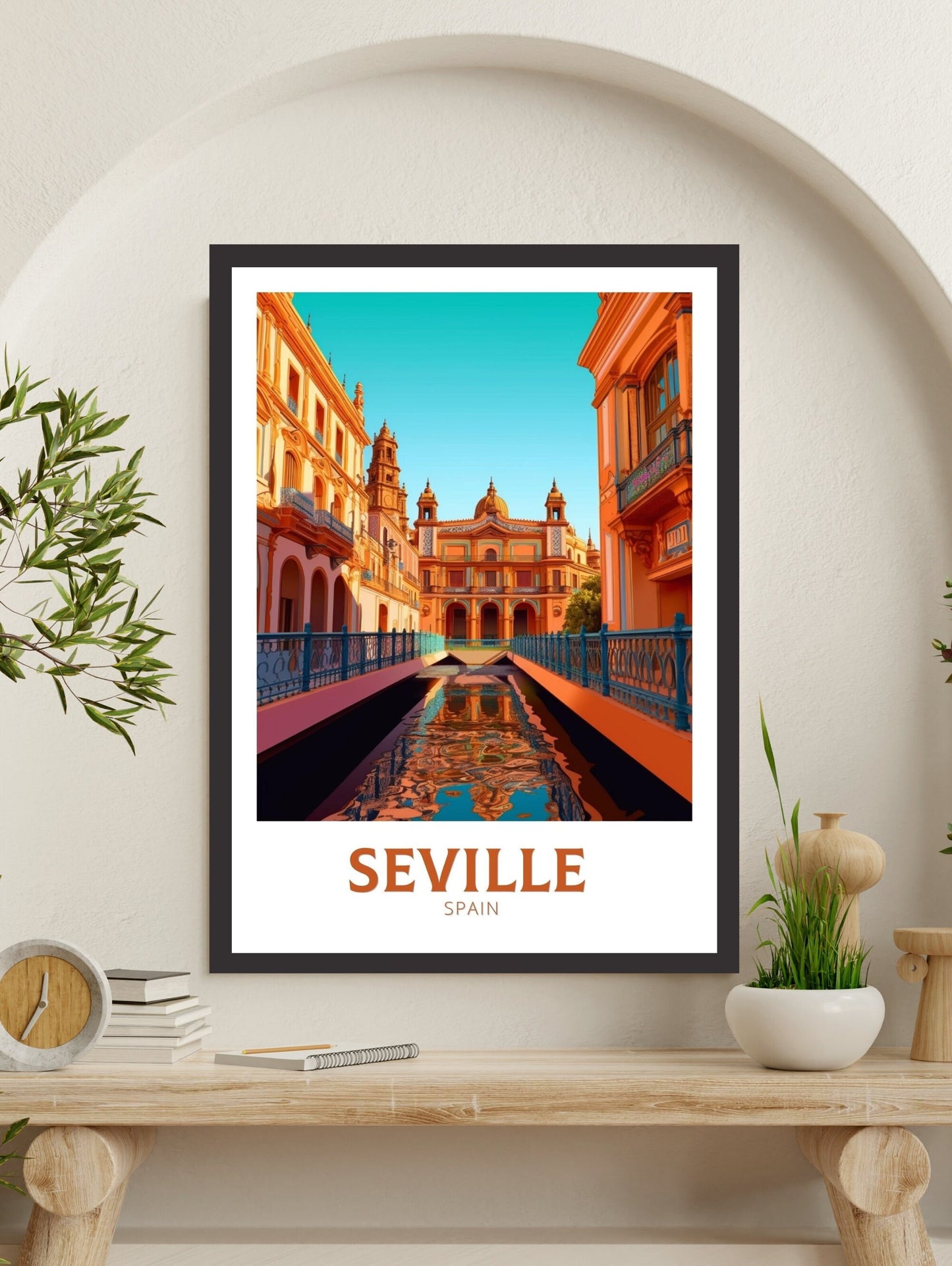 Seville Travel Poster | Seville Illustration | Seville Wall Art | Spain Travel Print | Seville Design | Seville Spain Painting | ID 254