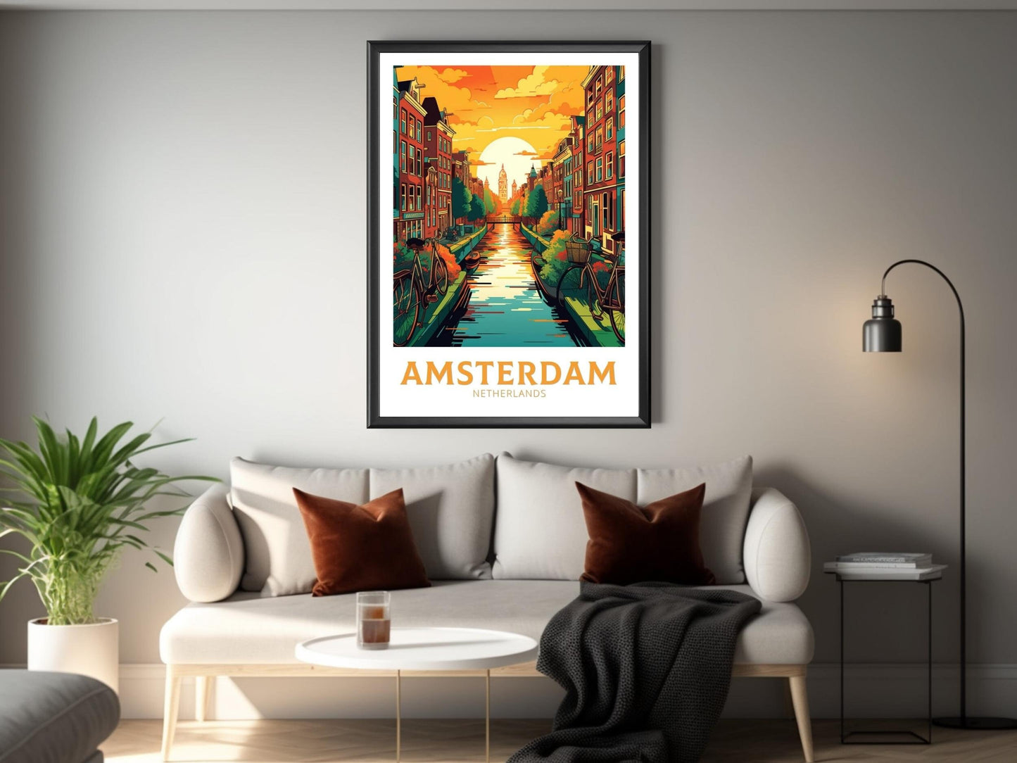 Amsterdam Poster | Amsterdam Travel Print | Amsterdam Wall Art | Netherlands Print | Amsterdam Home Decor | Amsterdam Poster | ID 131