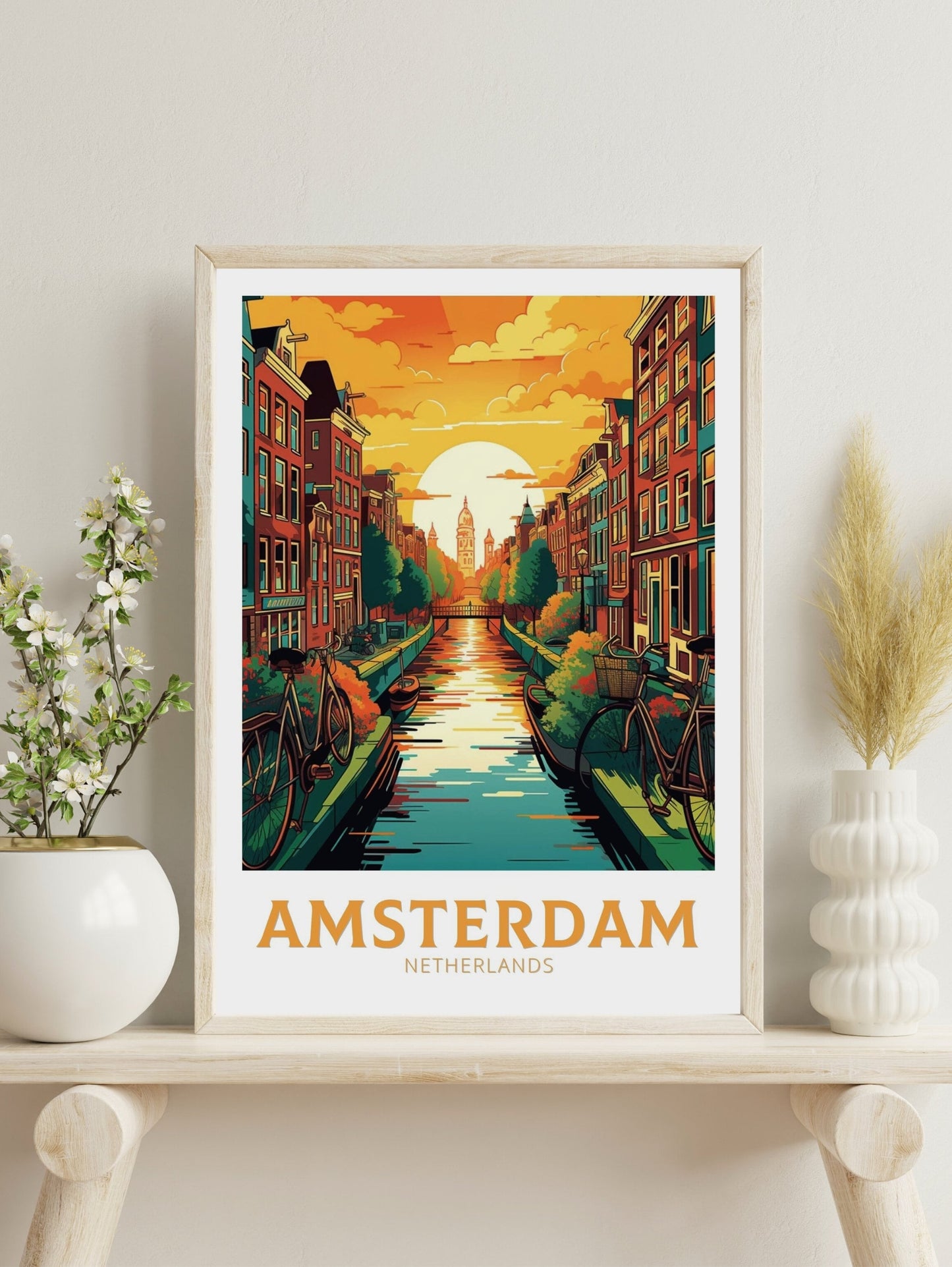 Amsterdam Poster | Amsterdam Travel Print | Amsterdam Wall Art | Netherlands Print | Amsterdam Home Decor | Amsterdam Poster | ID 131