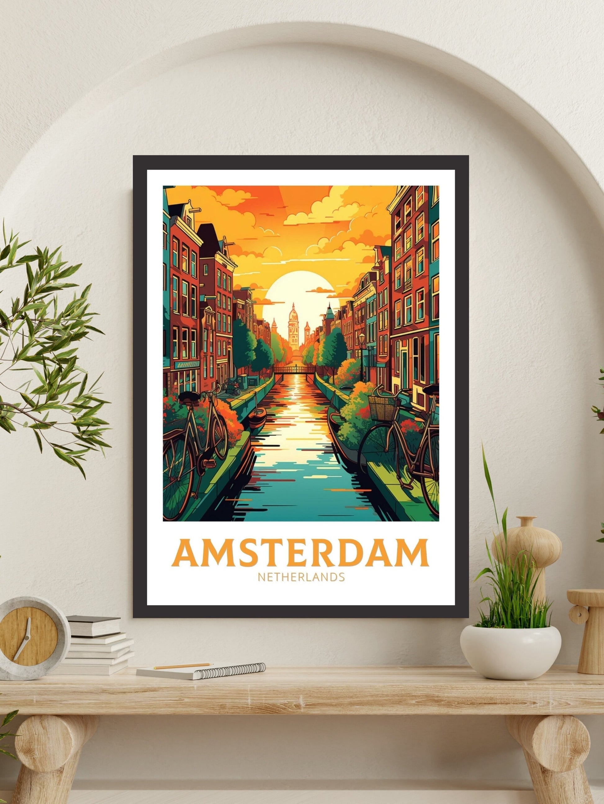 Amsterdam Poster | Amsterdam Travel Print | Amsterdam Wall Art | Netherlands Print | Amsterdam Home Decor | Amsterdam Poster | ID 131